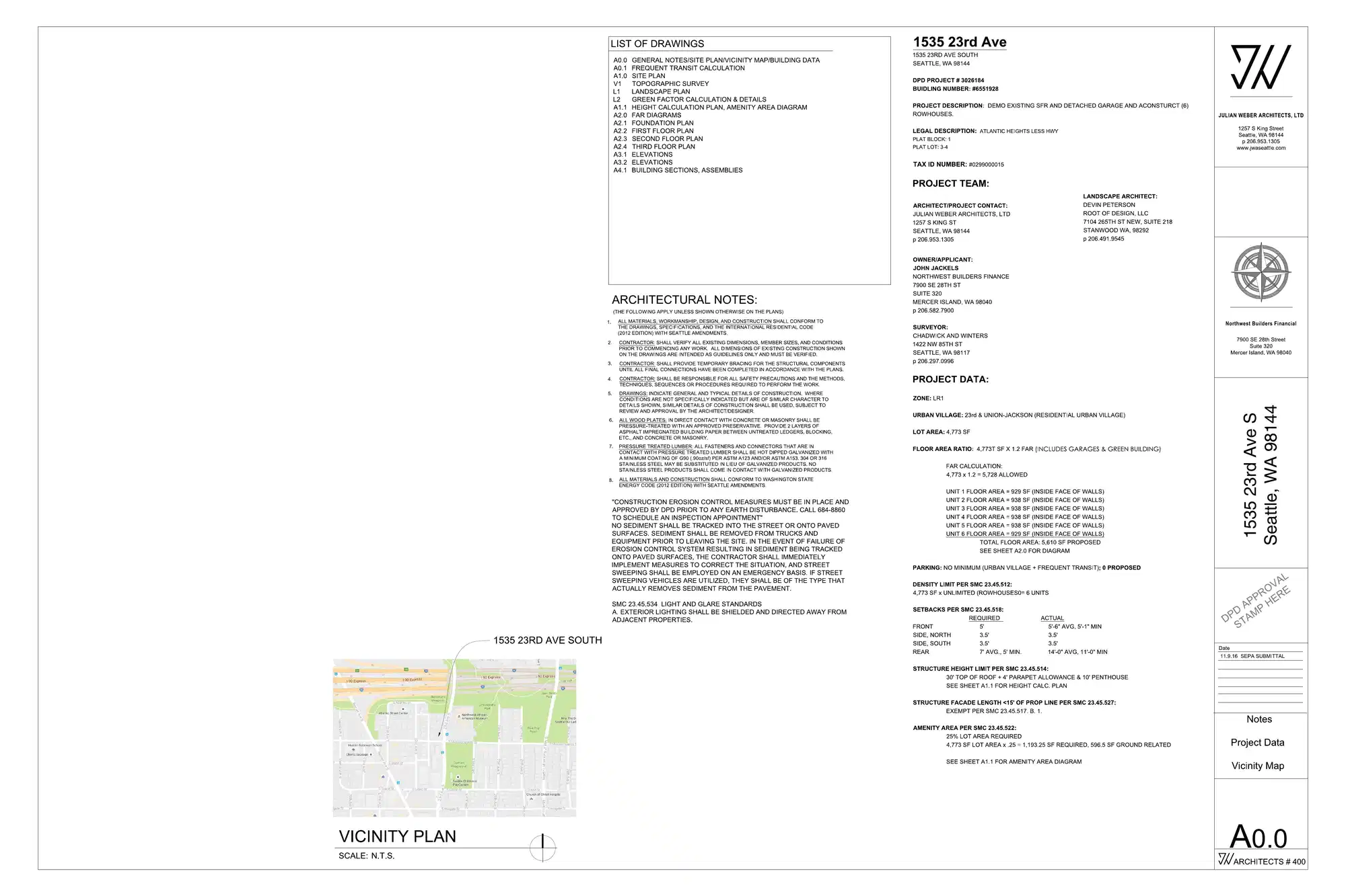 Site plan for 1535 23rd Ave S