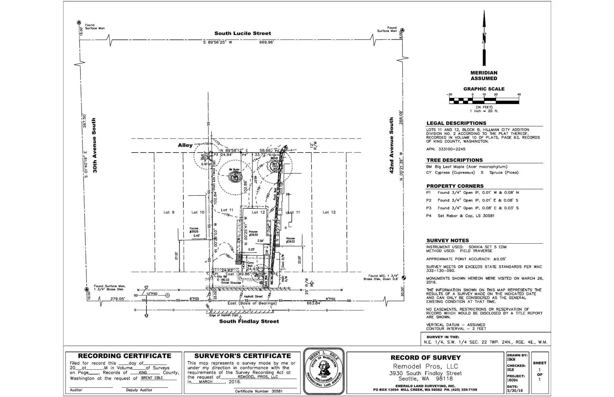 Site plan for 3928 S Findlay St