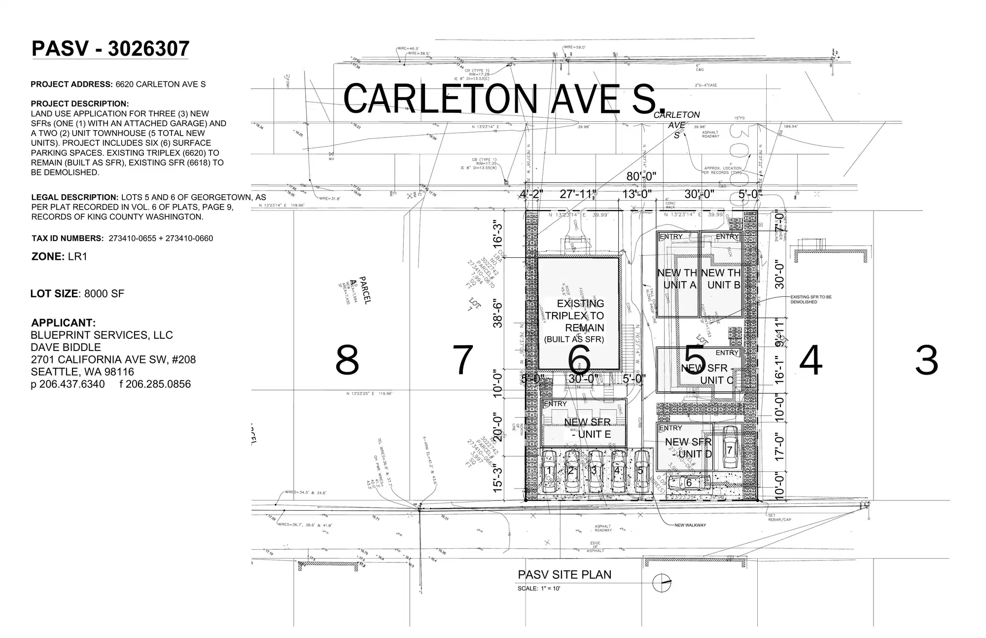 Site plan for 6618 B Carleton Ave S