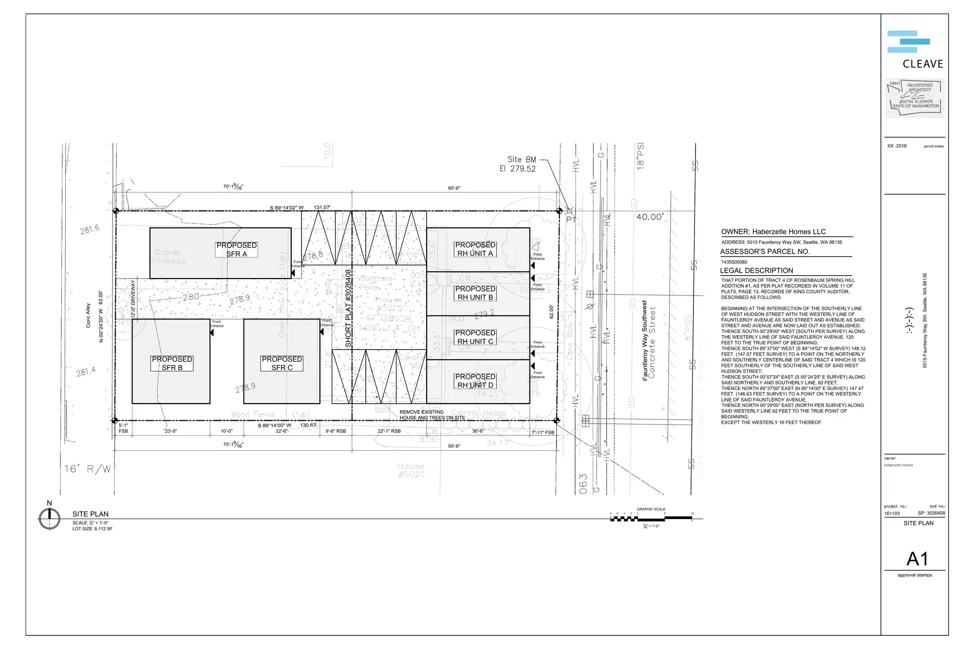 Site plan for 5015 Fauntleroy Way SW