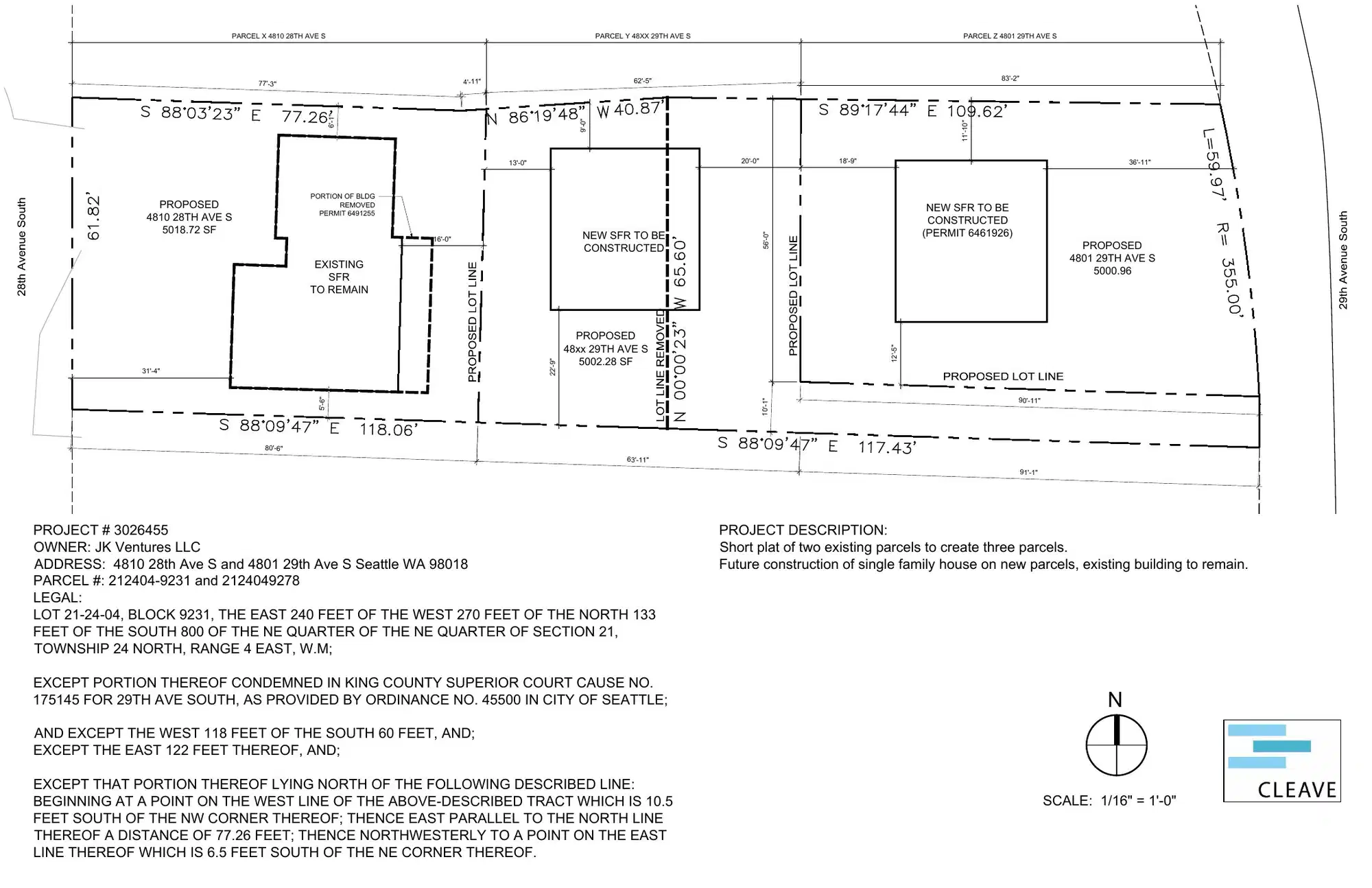 Site plan for 4809 29th Ave S