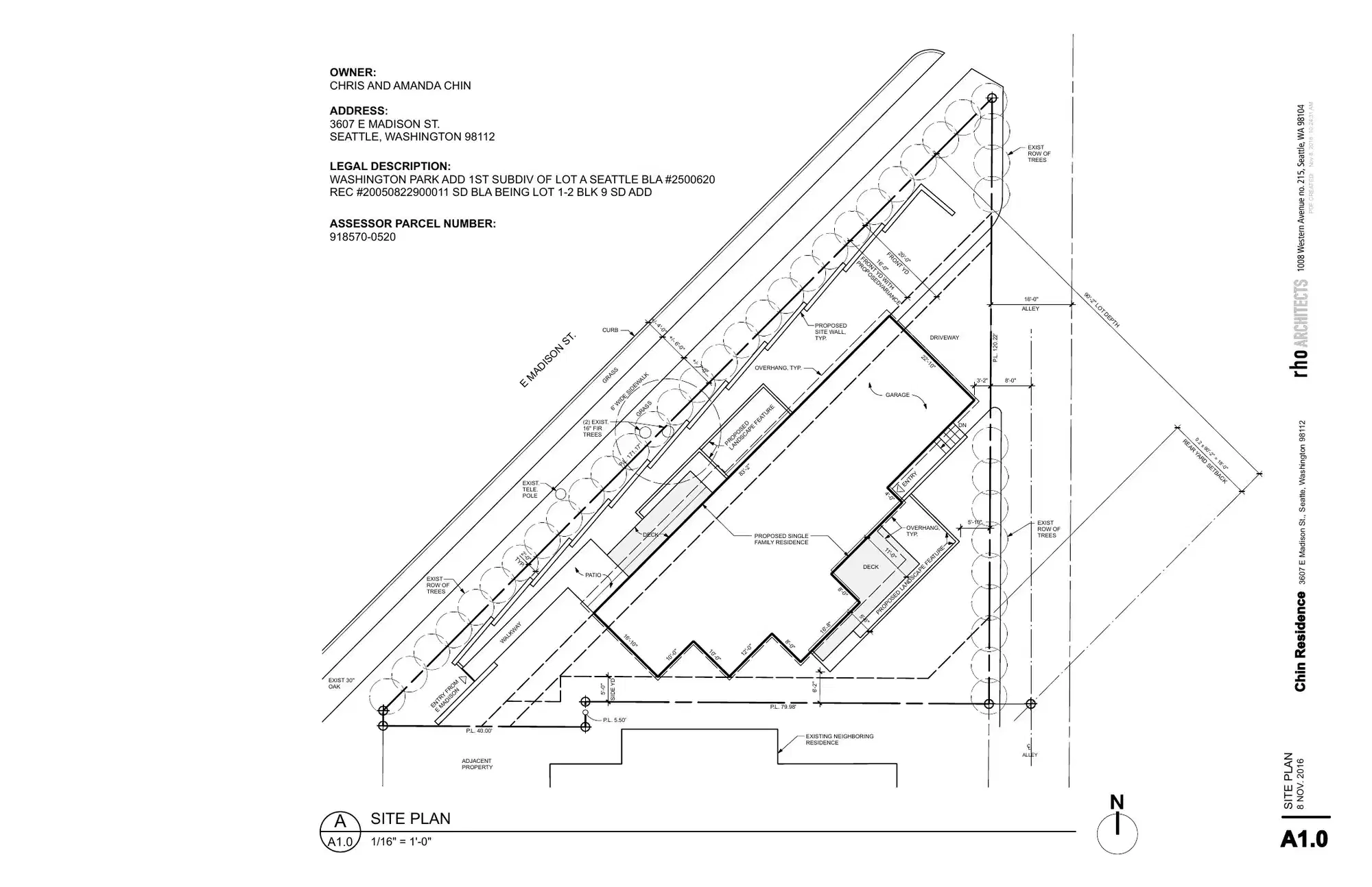 Site plan for 3607 E Madison St