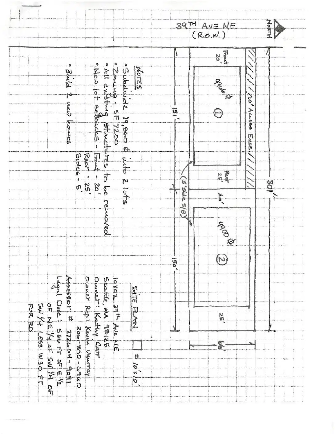 Site plan for 10700 39th Ave NE