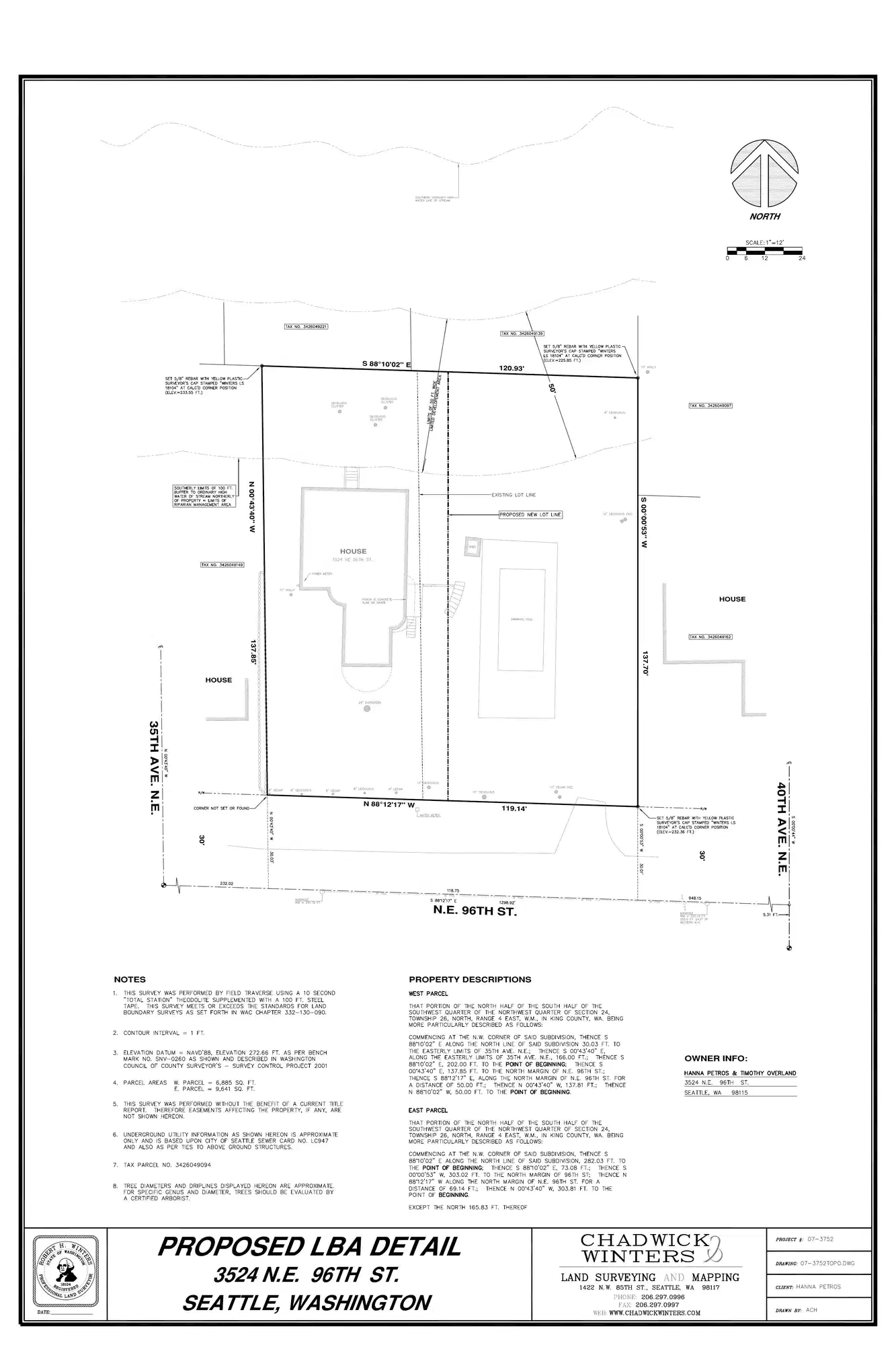 Site plan for 3530 NE 96th St