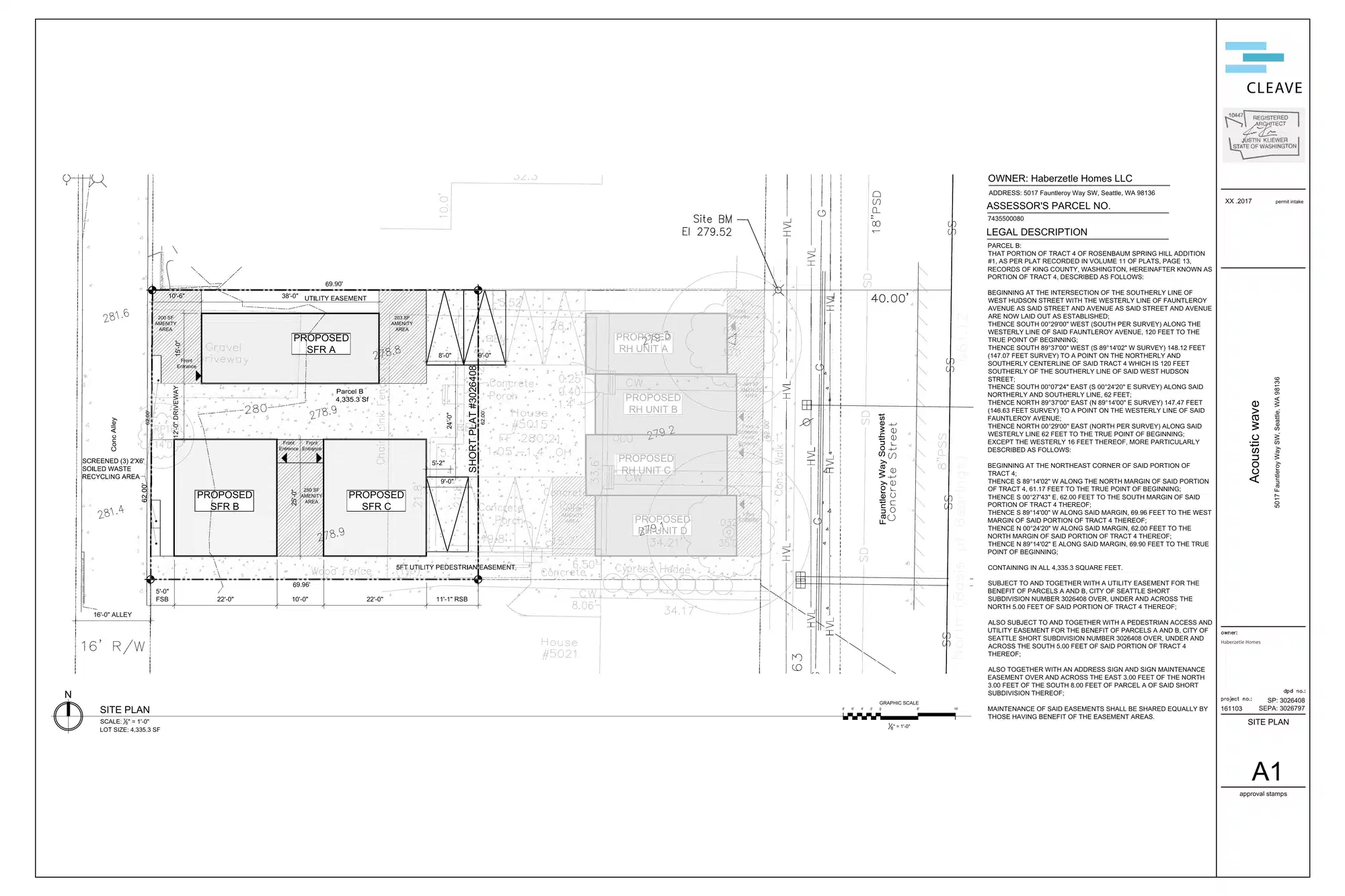 Site plan for 5017 Fauntleroy Way SW