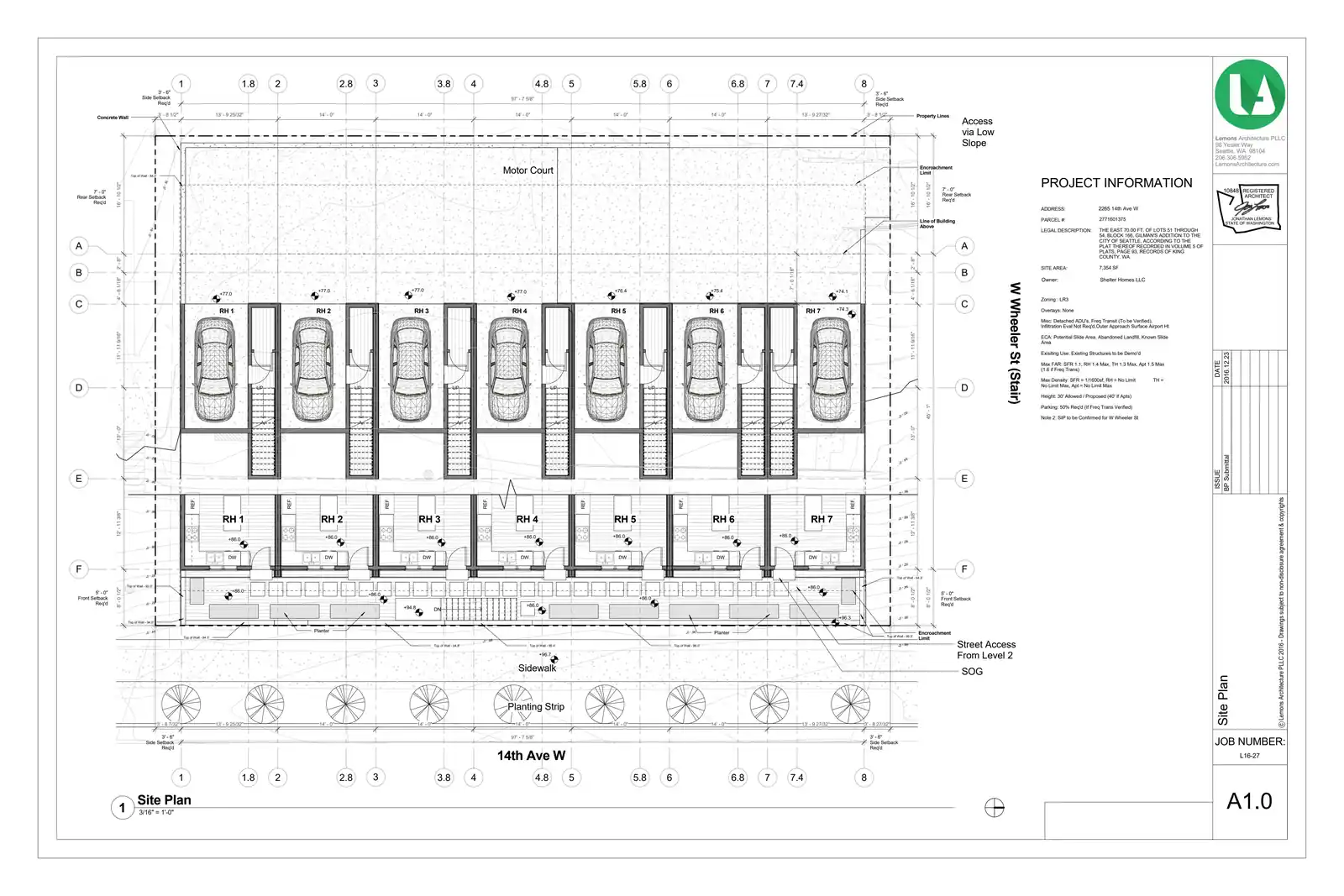 Site plan for 2265 14th Ave W