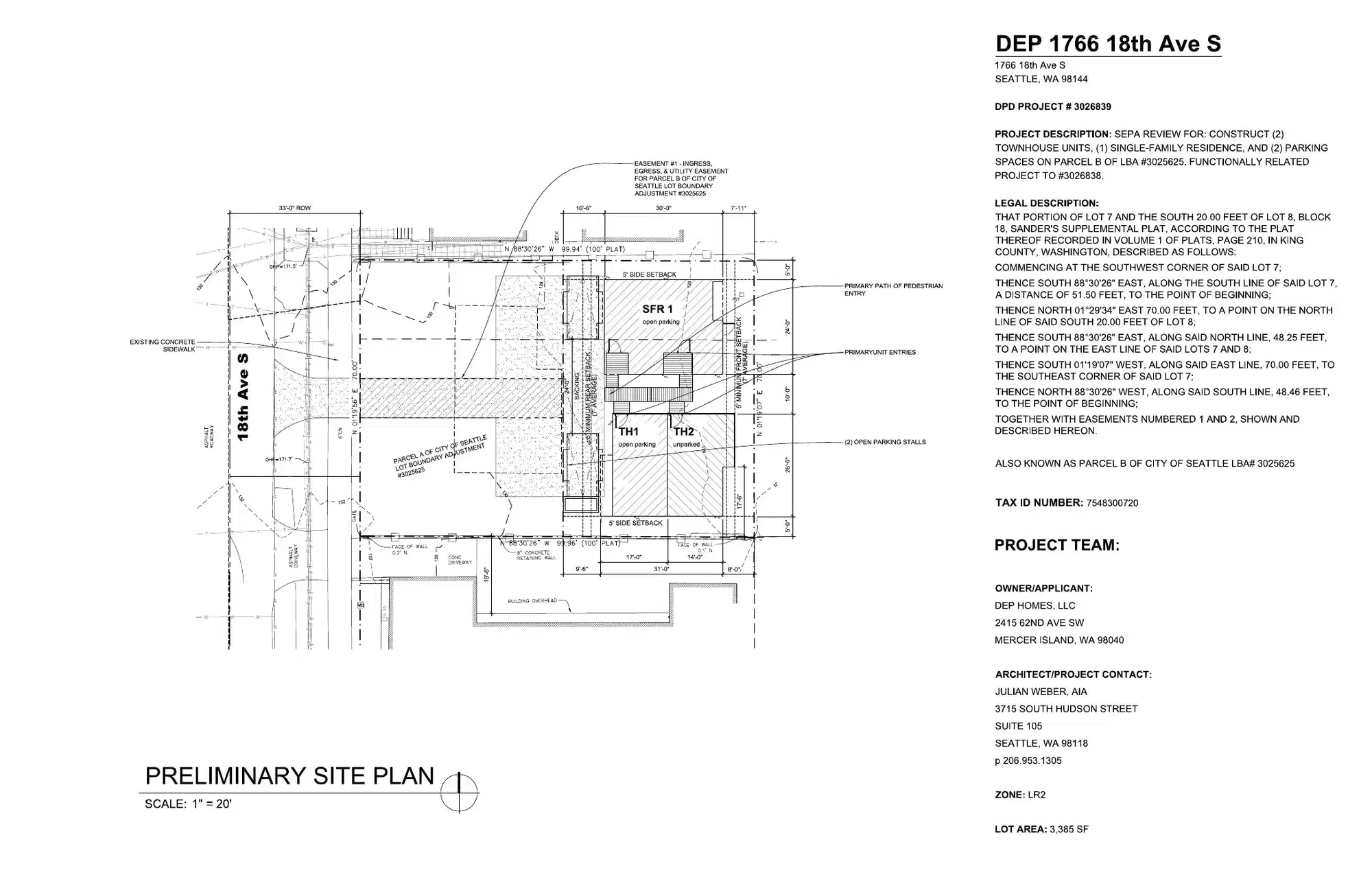 Site plan for 1766 18th Ave S