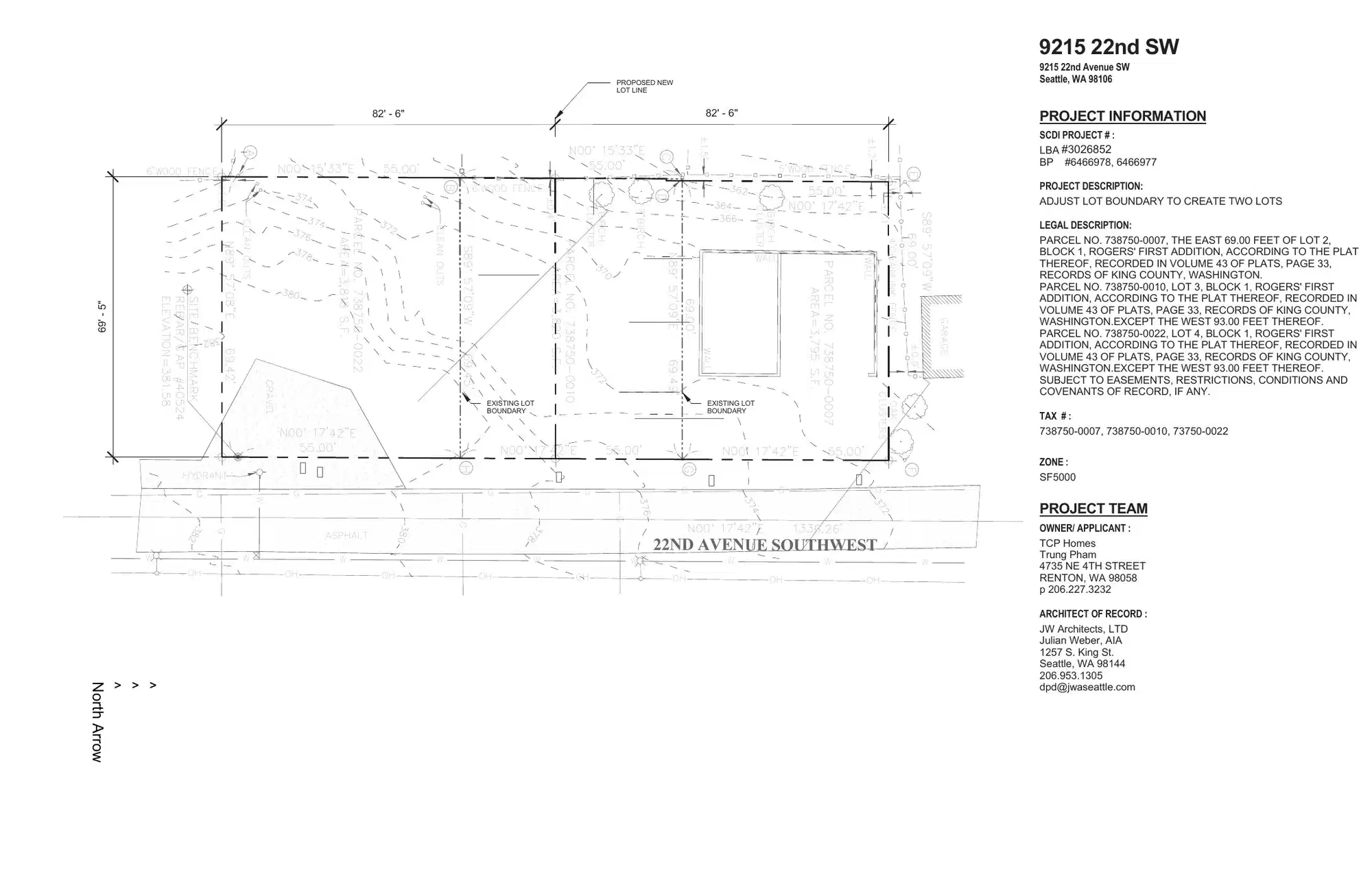 Site plan for 9215 22nd Ave SW