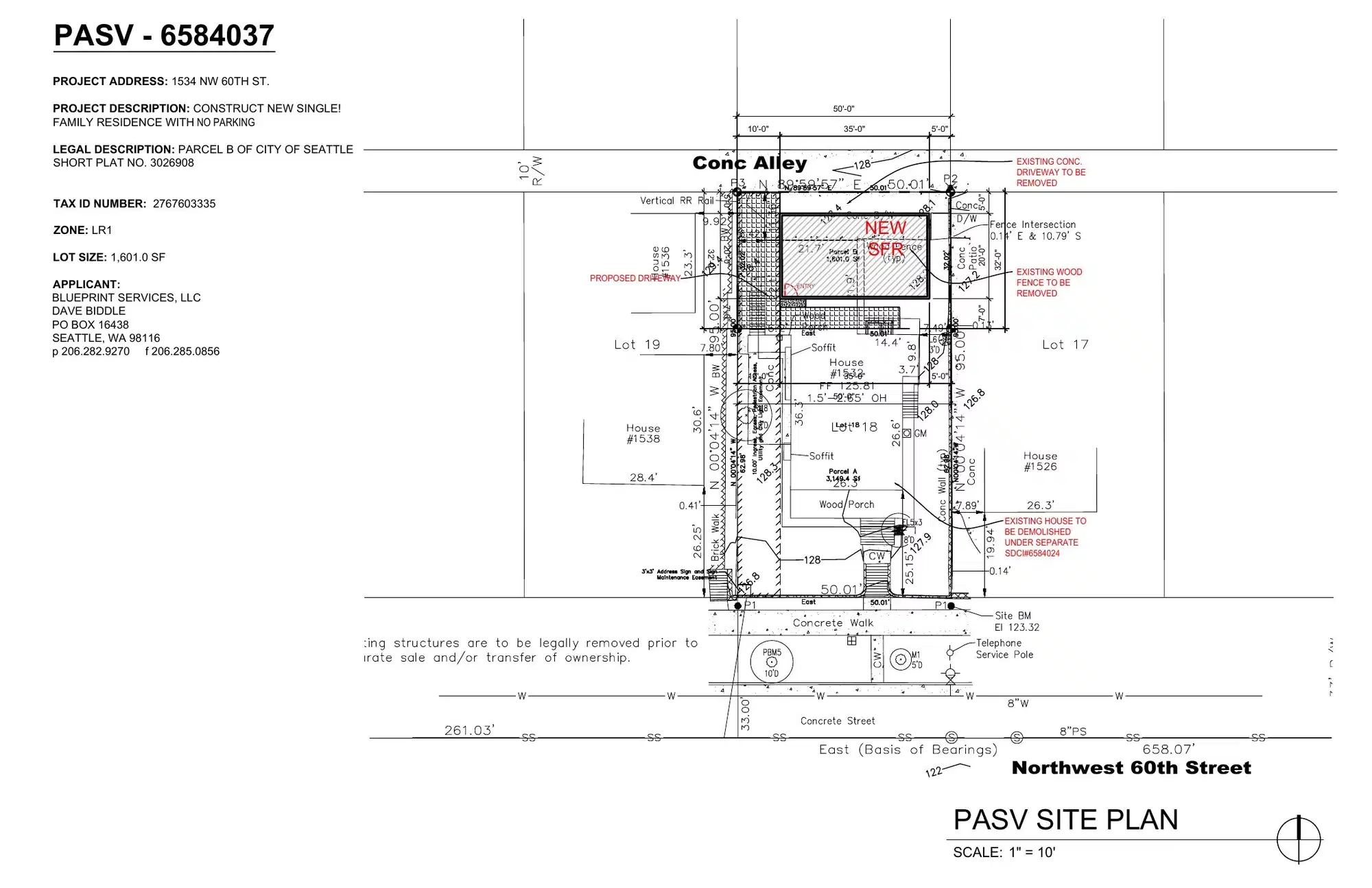 Site plan for 1532 NW 60th St