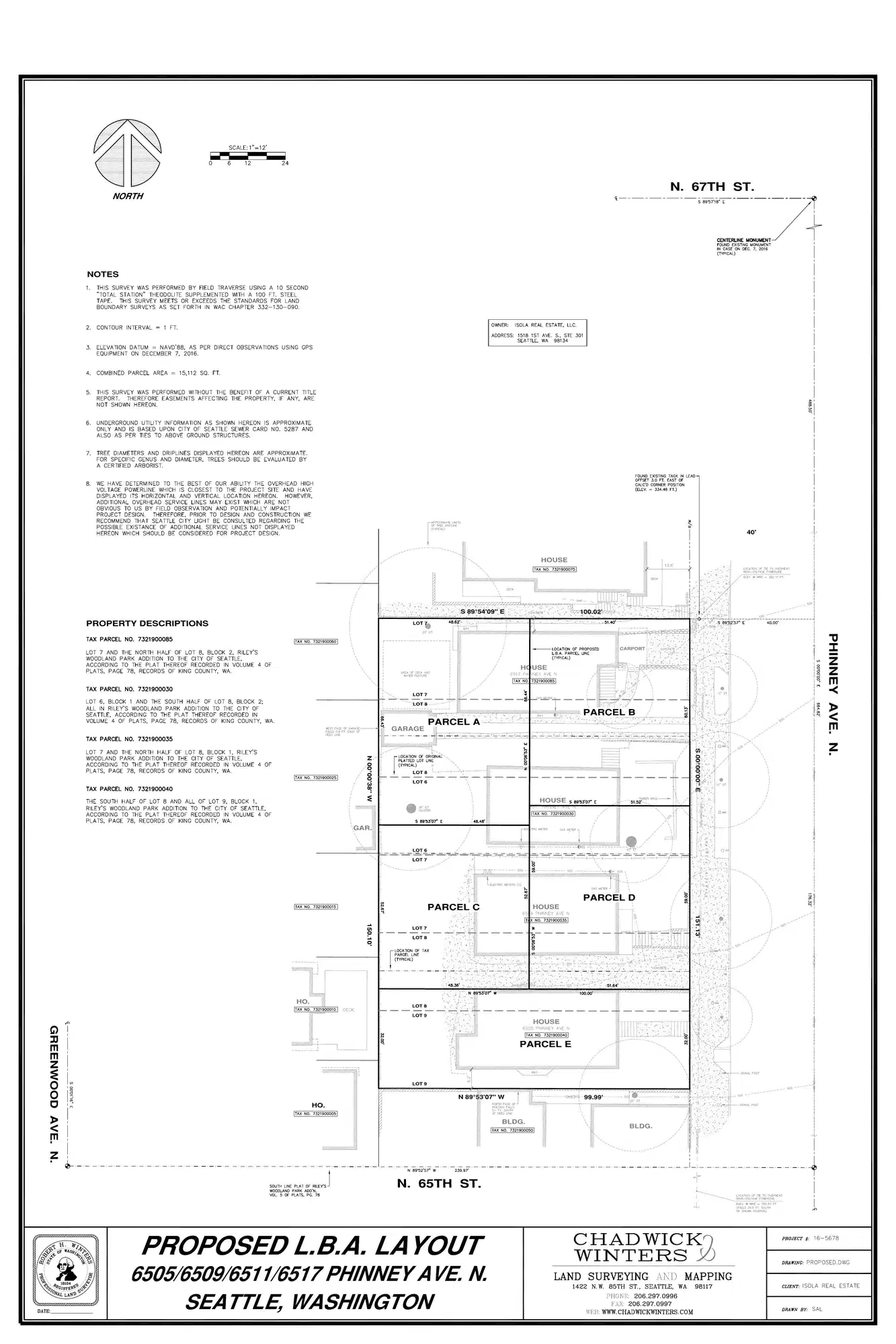 Site plan for 6511 Phinney Ave N