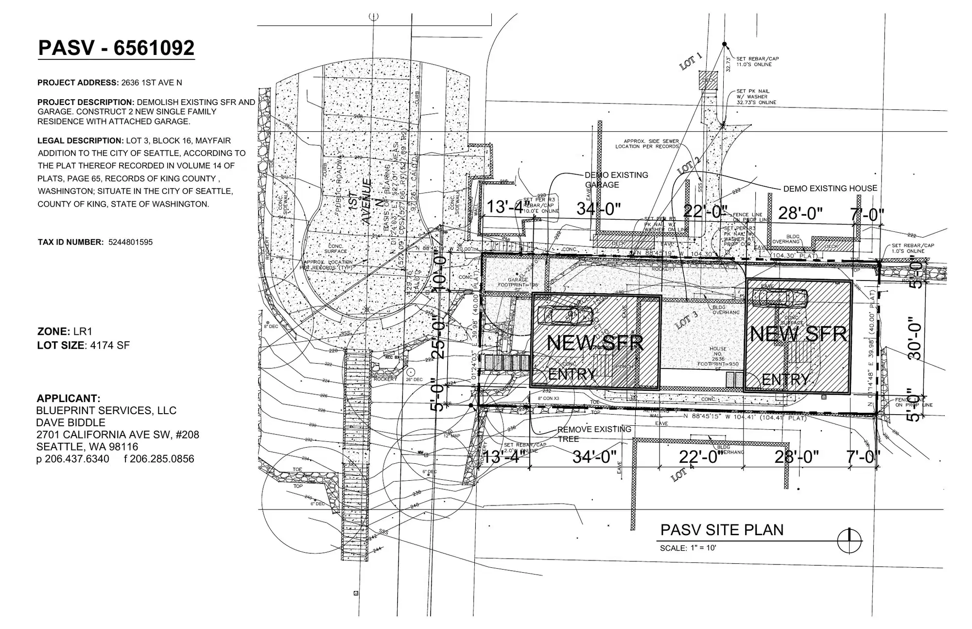 Site plan for 2636 1st Ave N