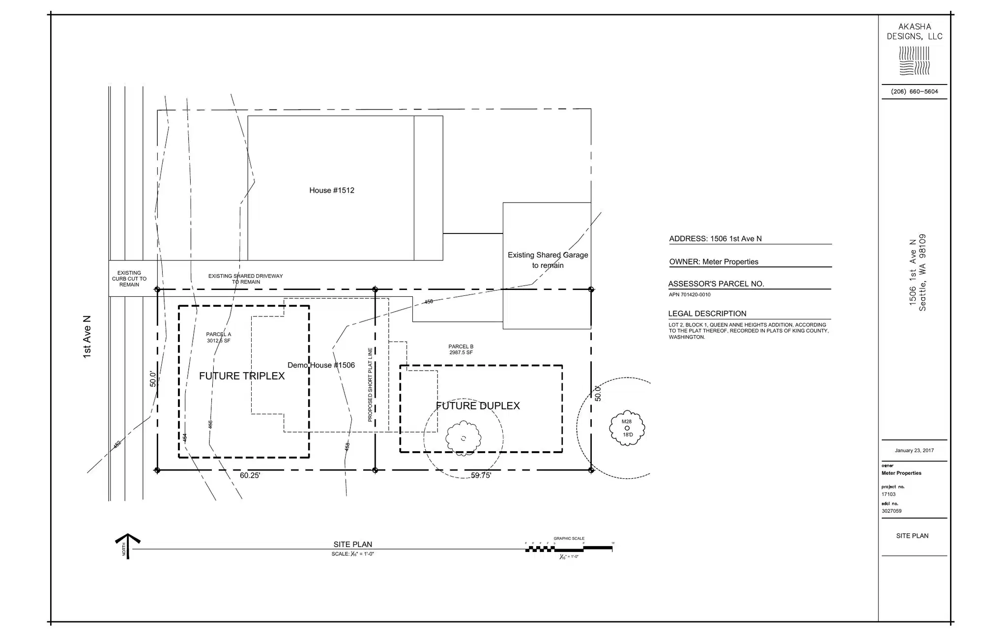 Site plan for 1506 1st Ave N