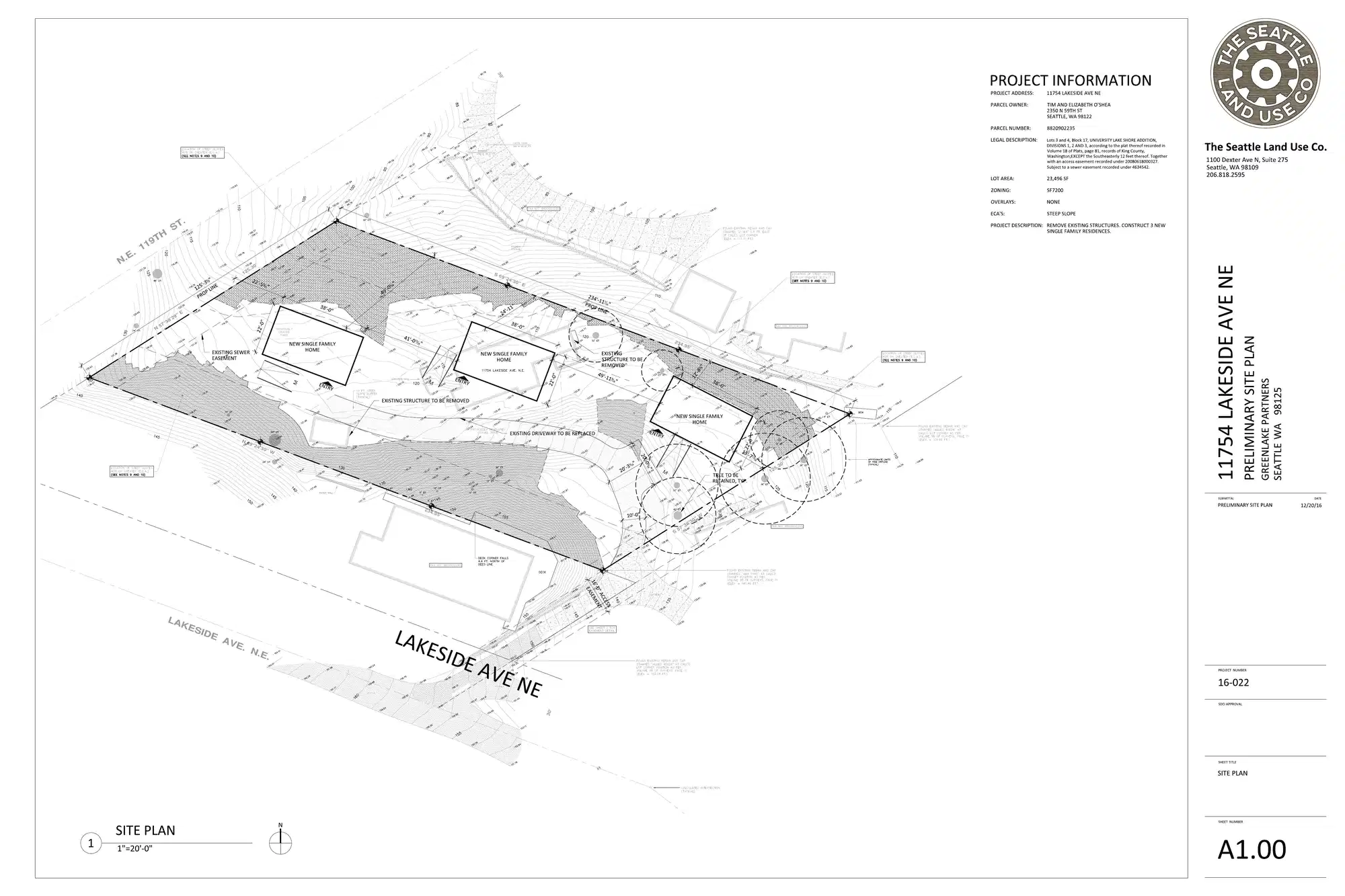 Site plan for 11754 Lakeside Ave NE
