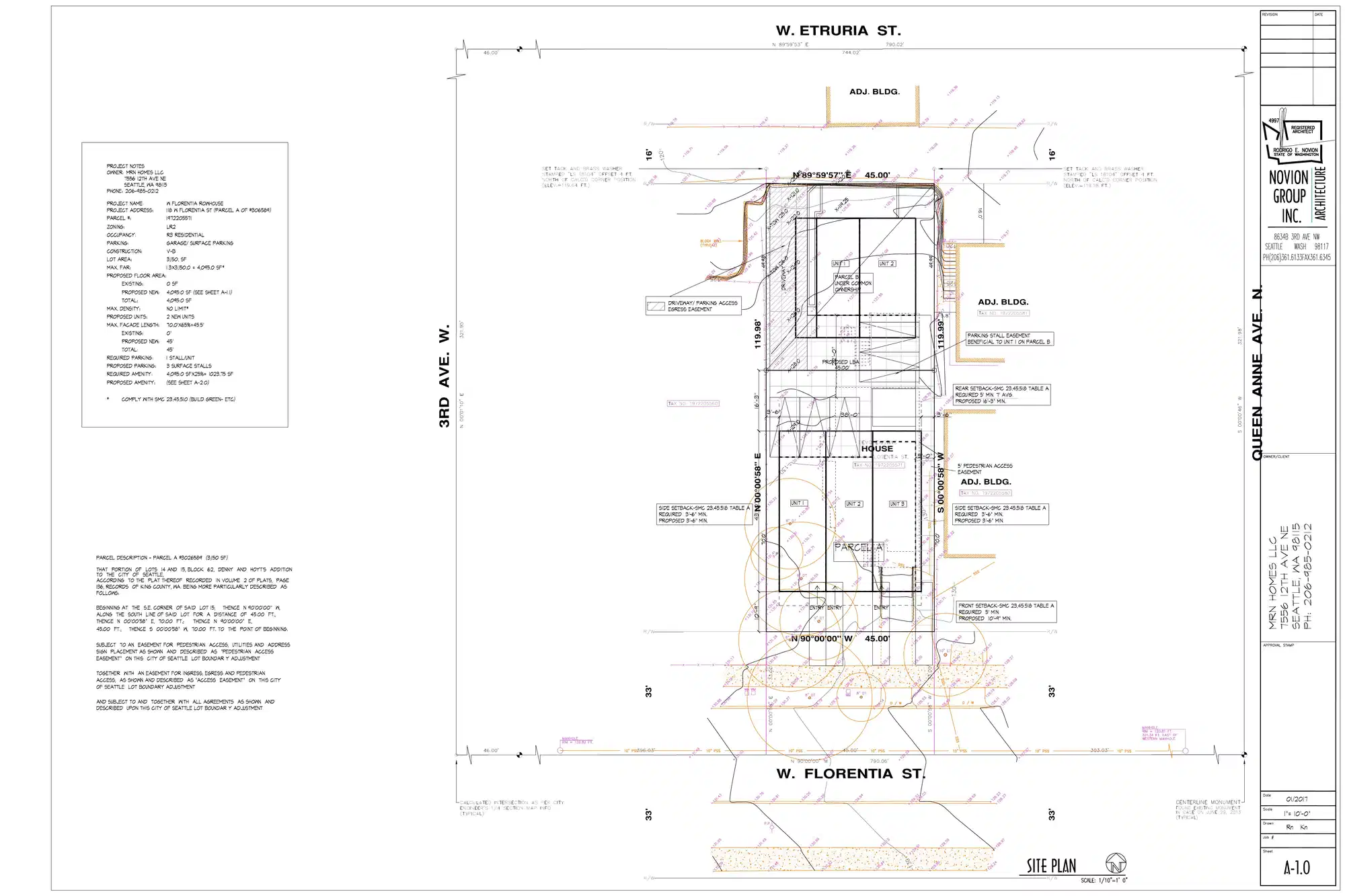 Site plan for 118 W Florentia St