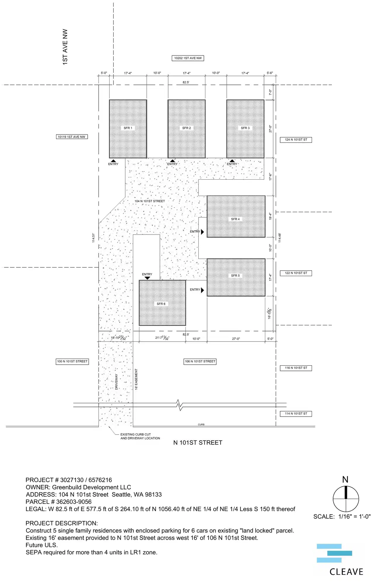 Site plan for 10120 1st Ave NW