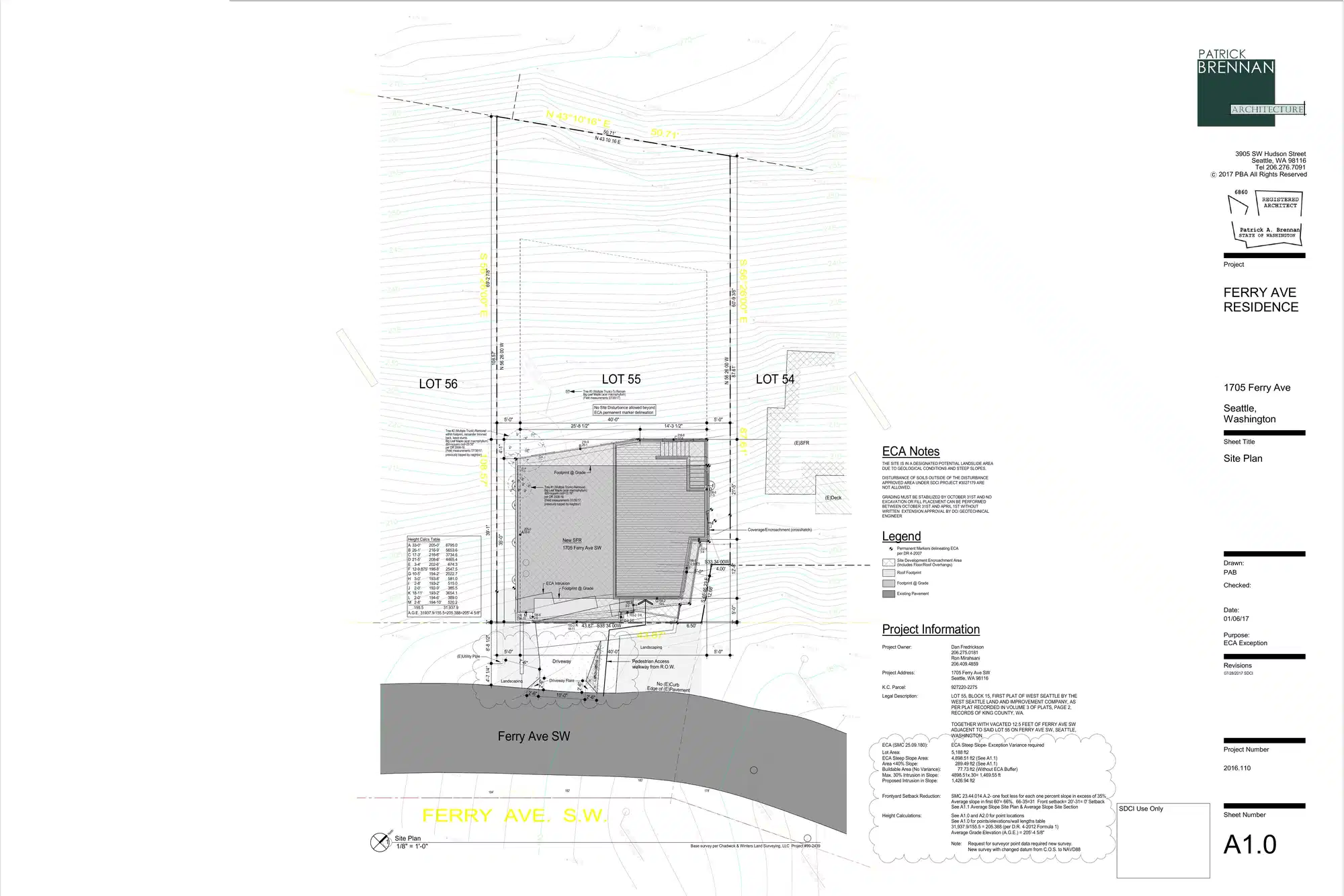 Site plan for 1705 Ferry Ave SW