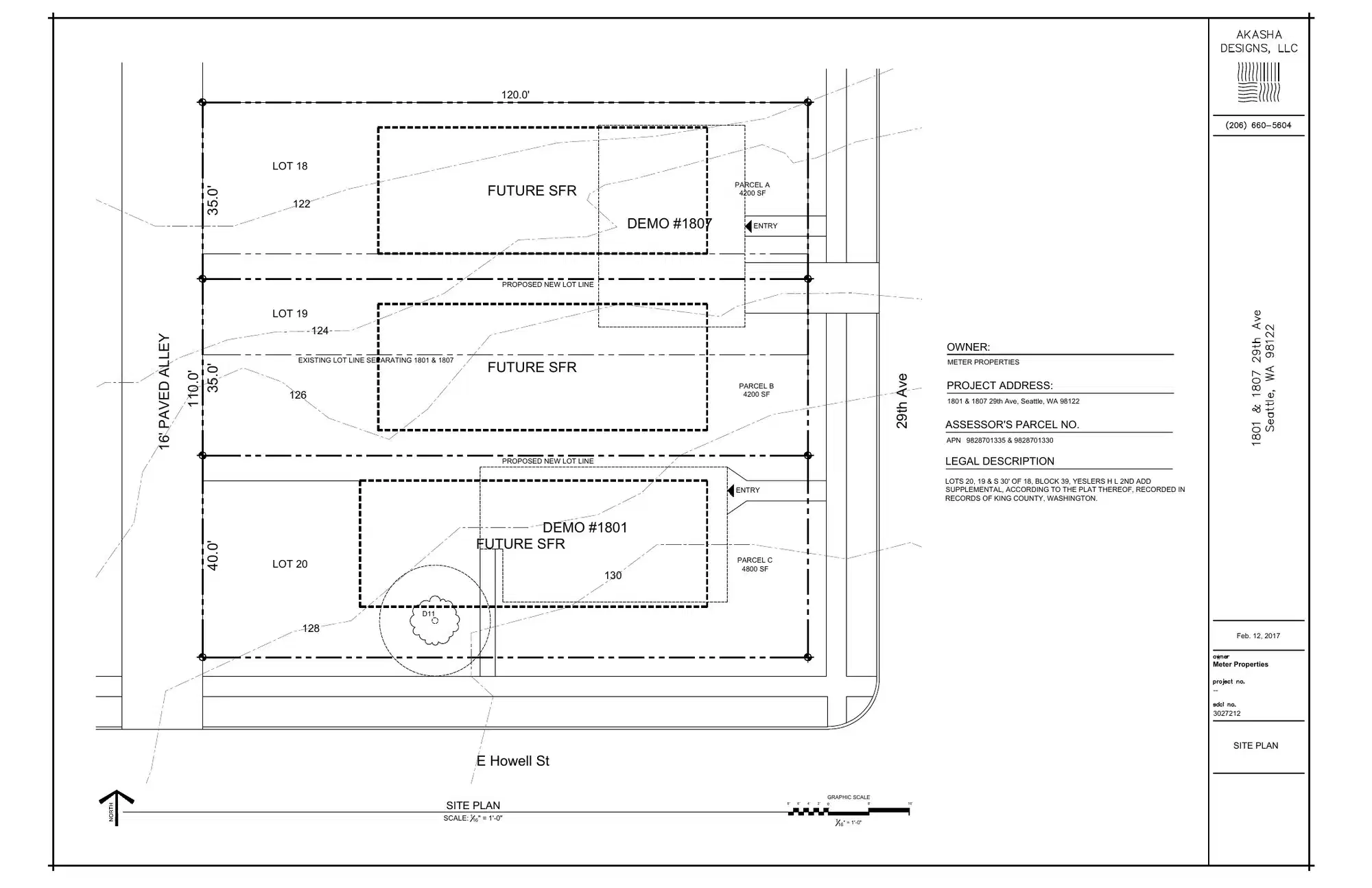 Site plan for 1801 29th Ave