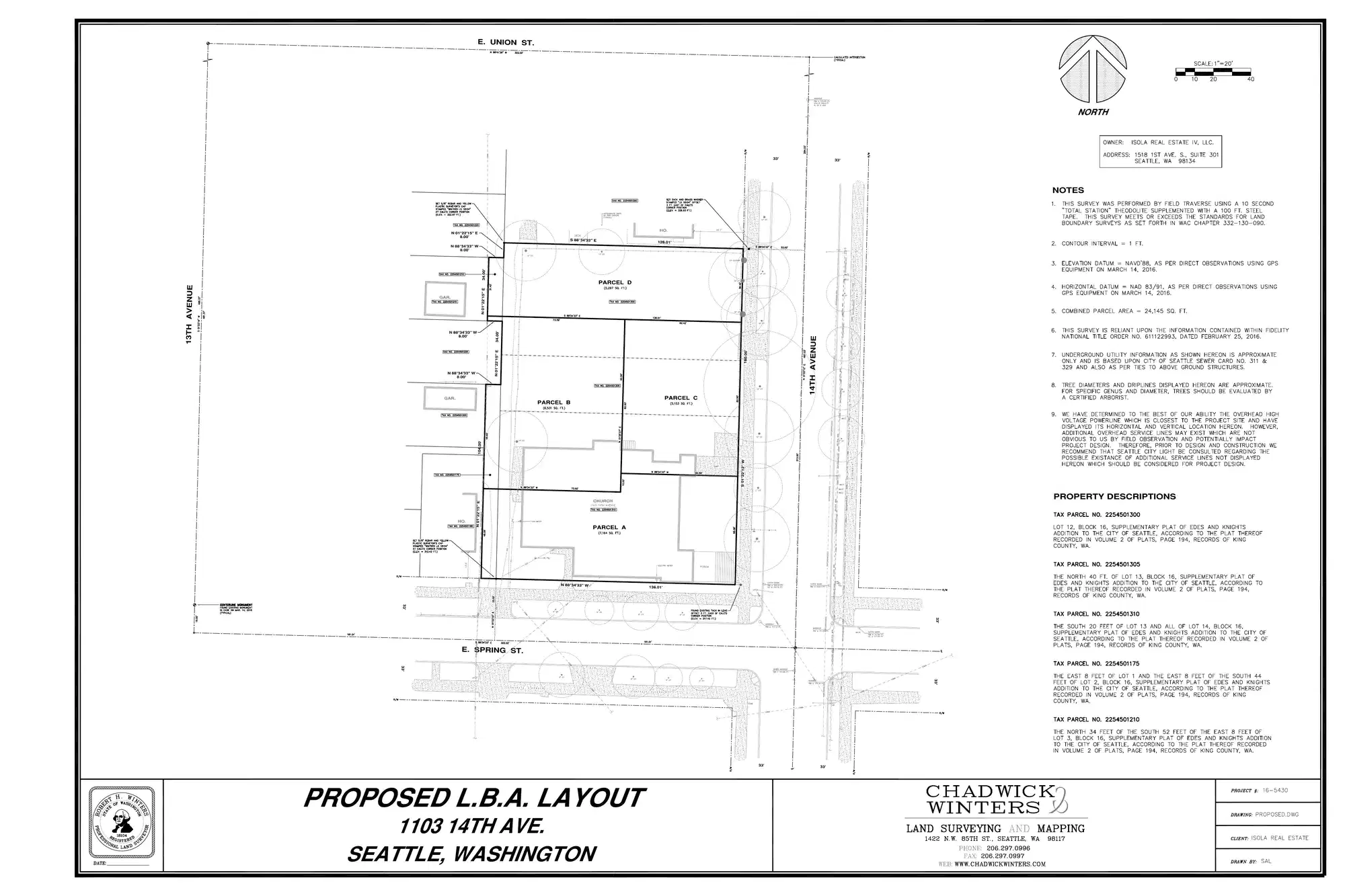 Site plan for 1105 14th Ave