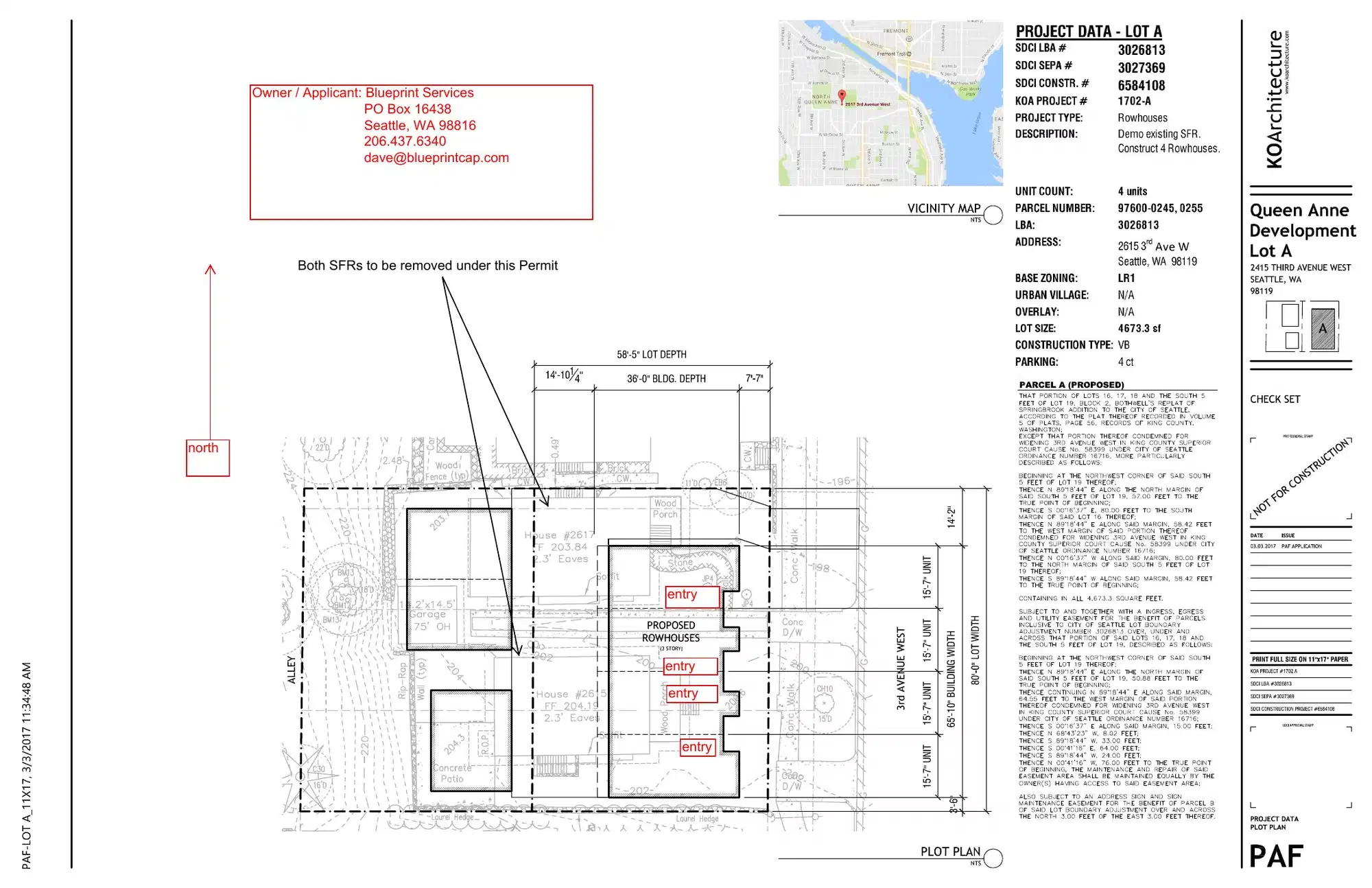 Site plan for 2615 3rd Ave W
