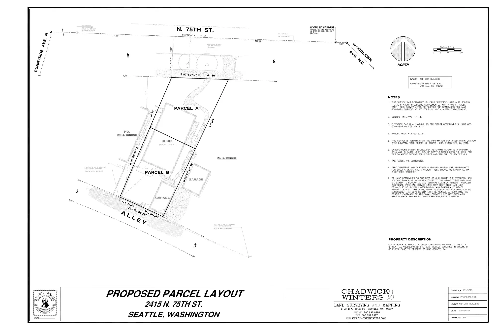 Site plan for 2413 N 75th St