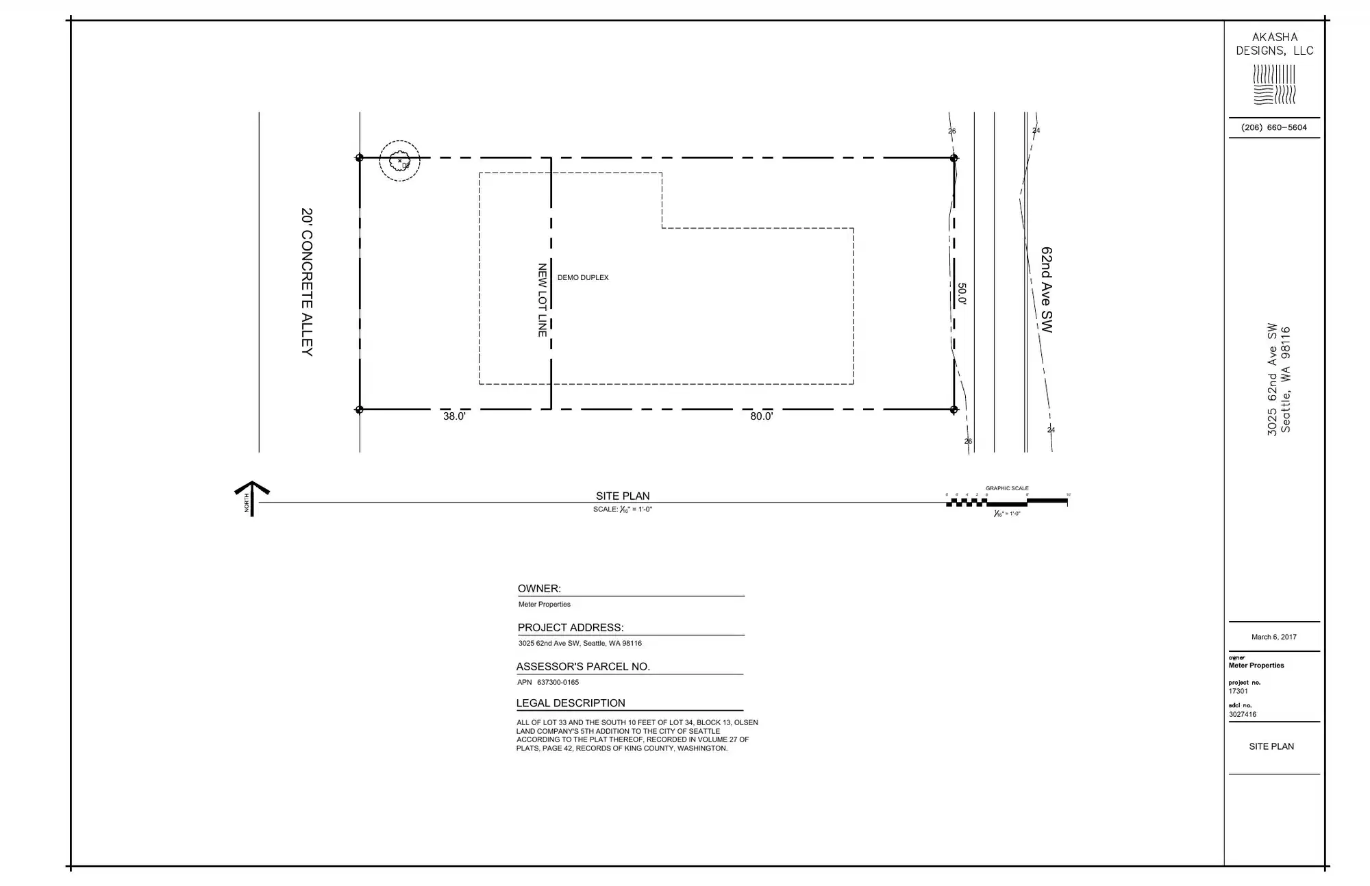 Site plan for 3021 62nd Ave SW