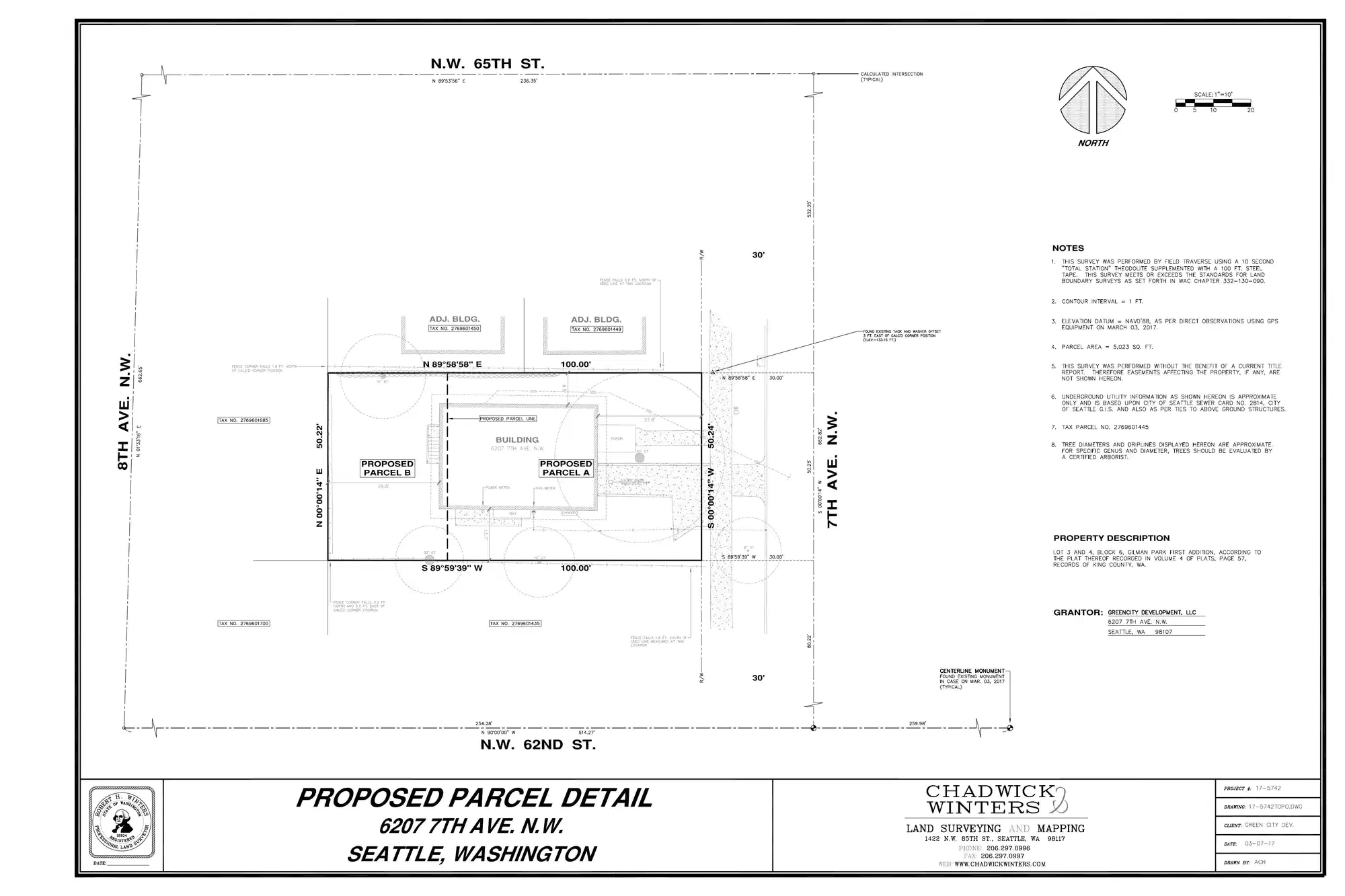 Site plan for 6207 7th Ave NW