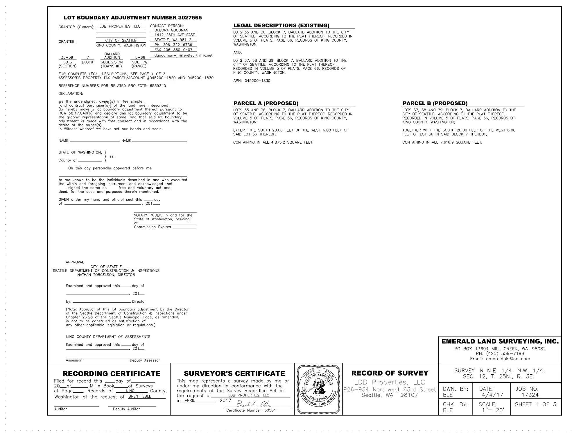 Site plan for 934 NW 63rd St