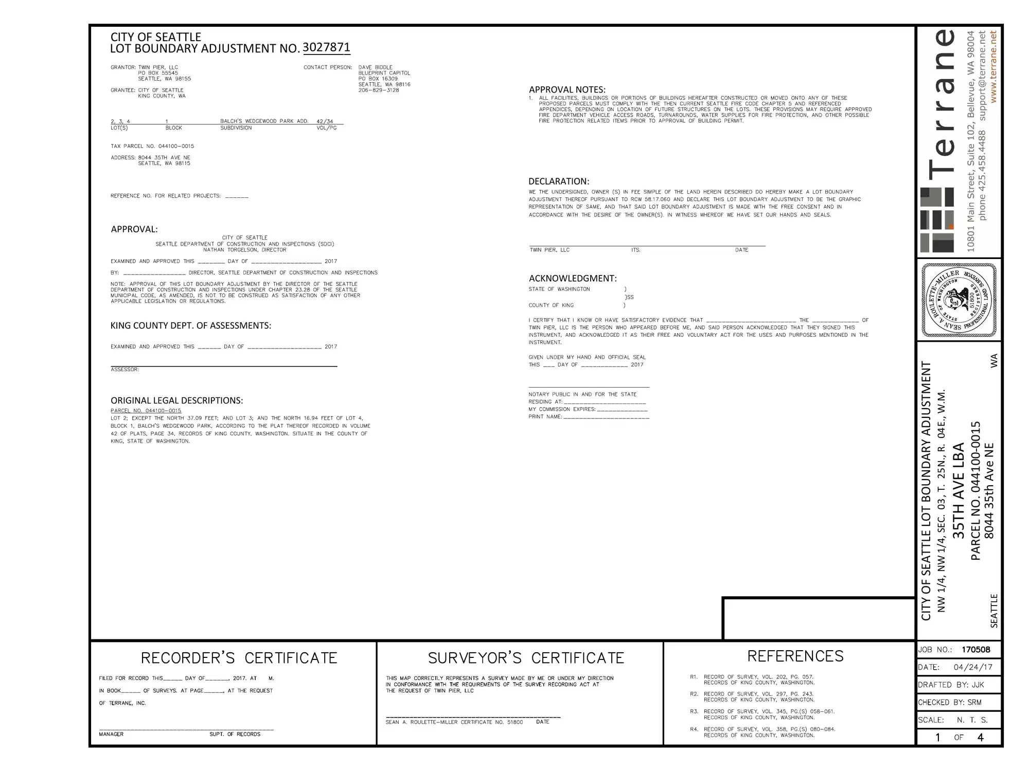 Site plan for 8042 35th Ave NE