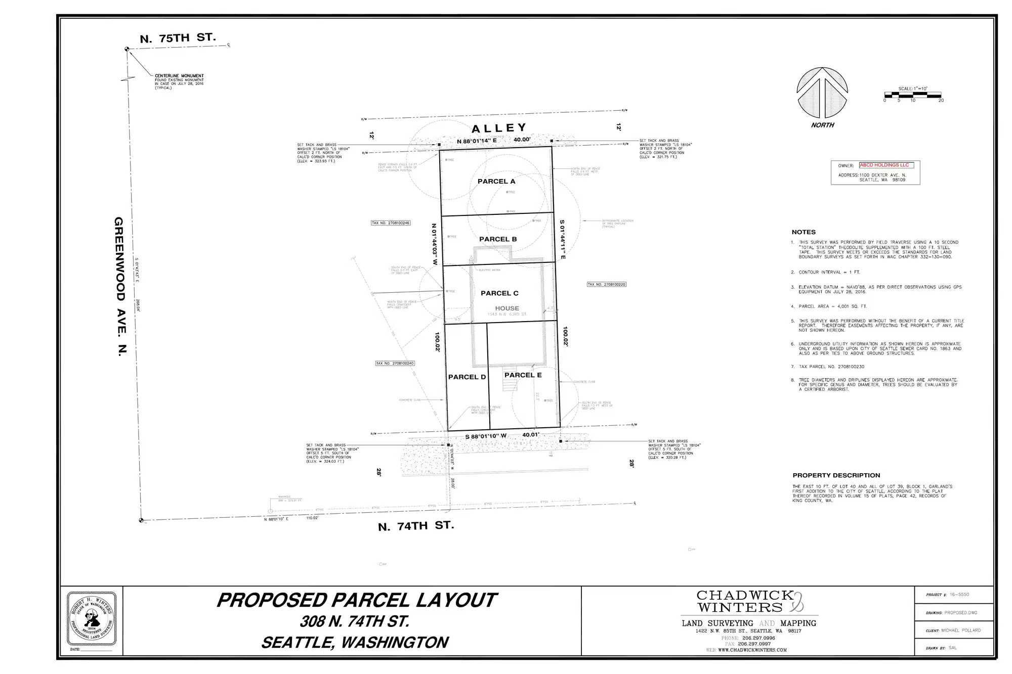Site plan for 308 N 74th St