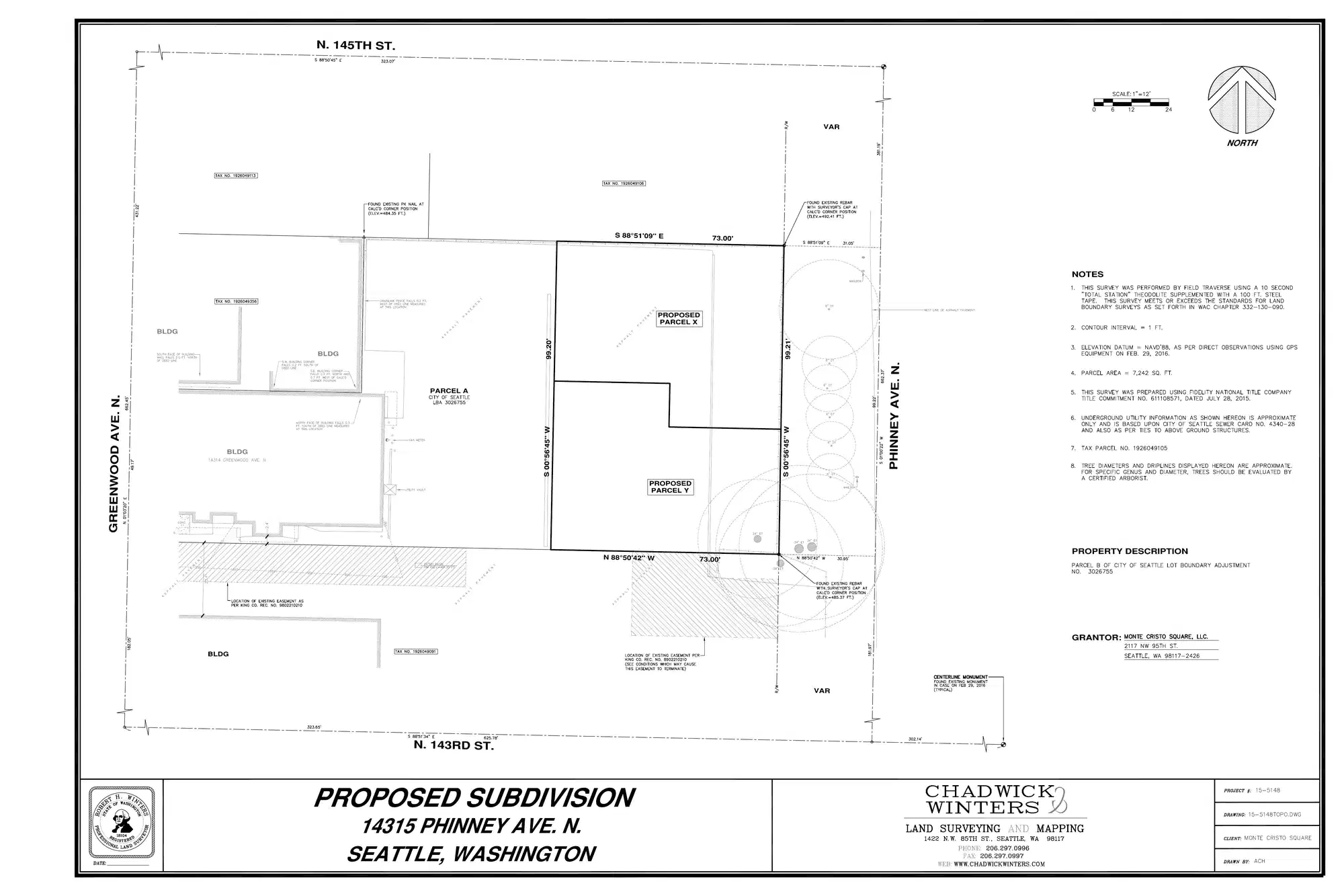Site plan for 14319 Phinney Ave N