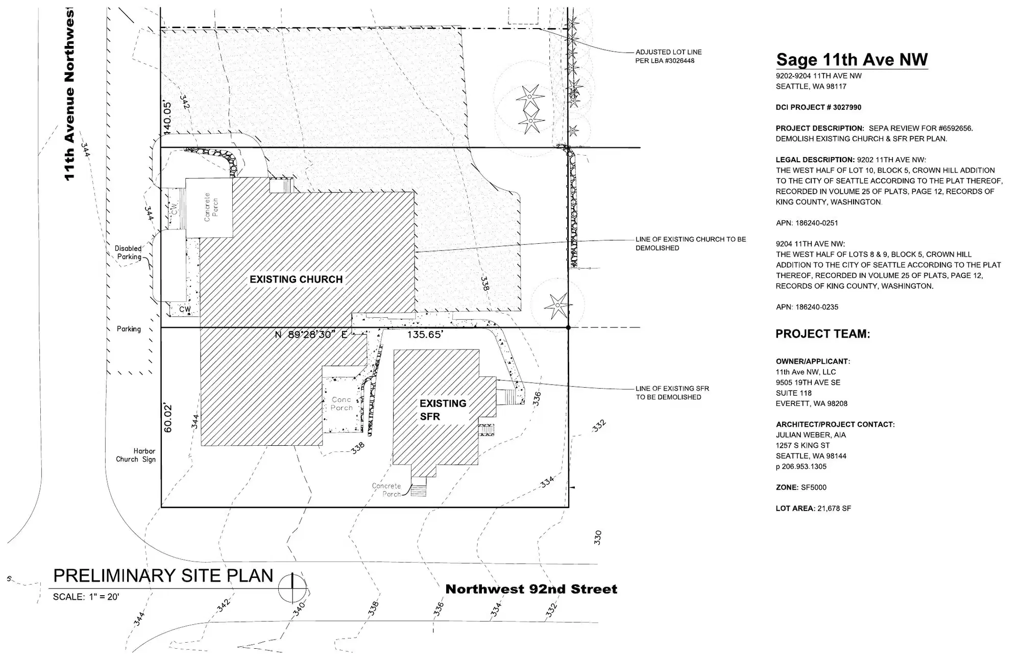 Site plan for 9208 11th Ave NW