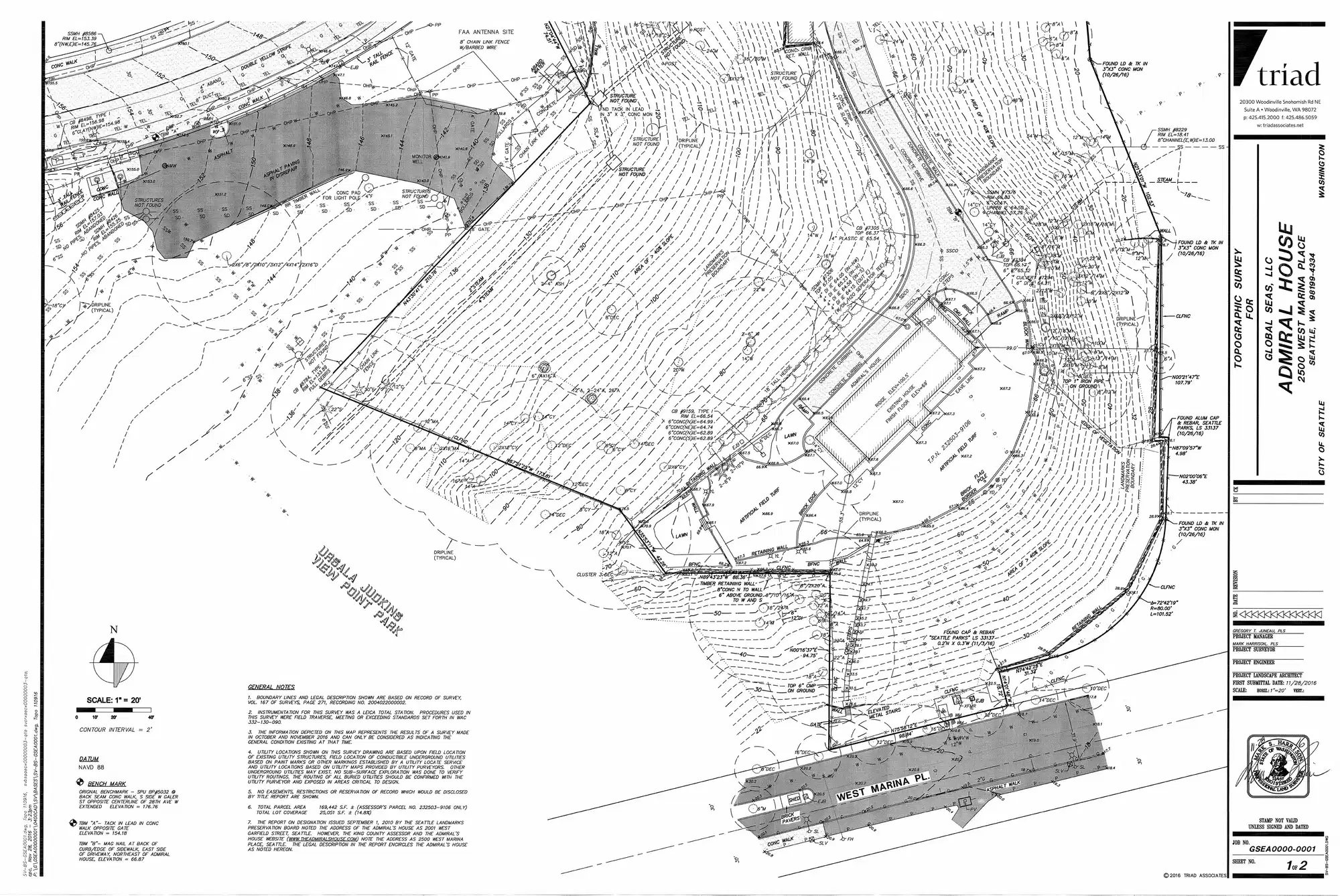 Site plan for 2500 W Marina Pl