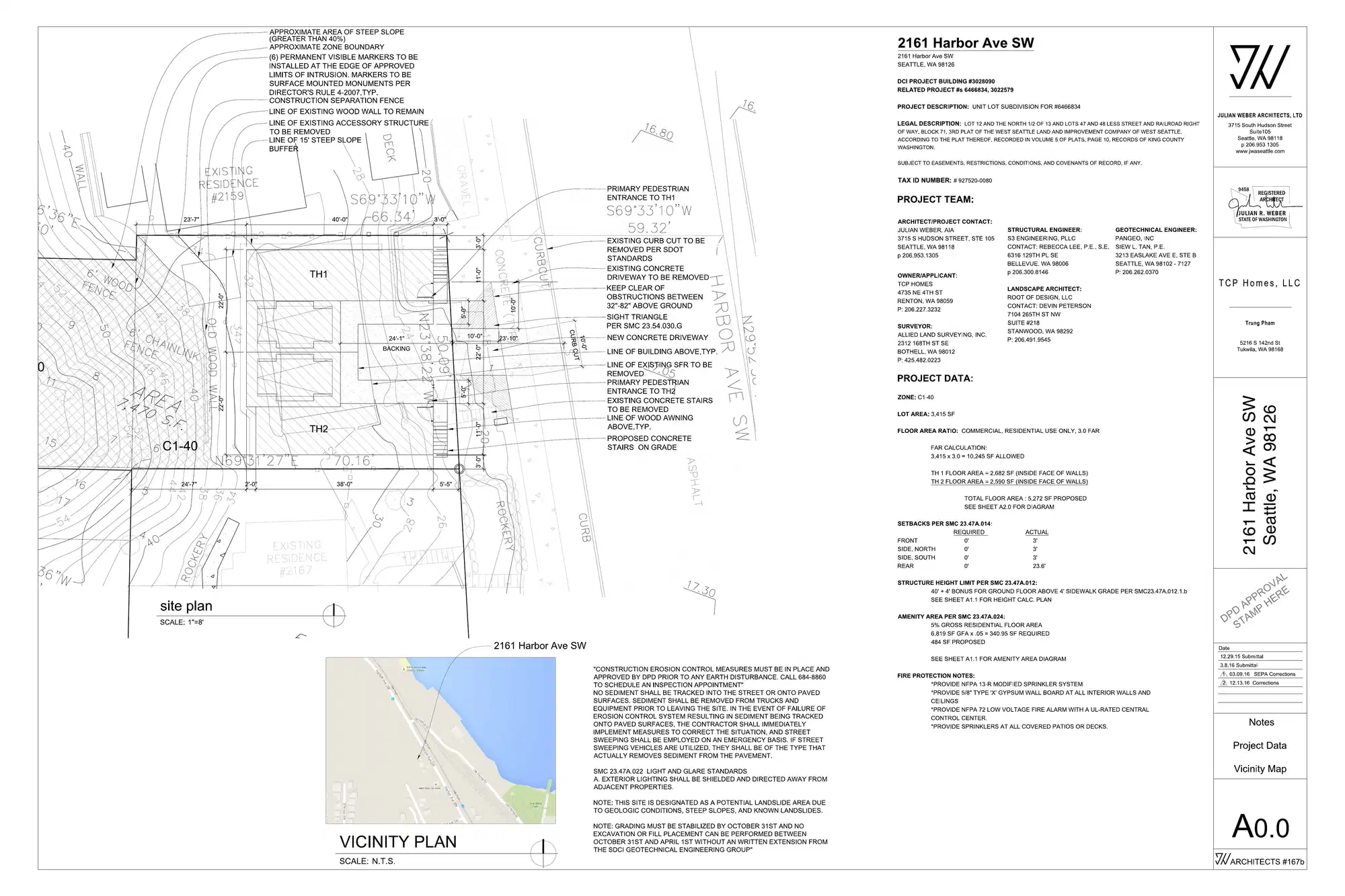 Site plan for 2161 Harbor Ave SW
