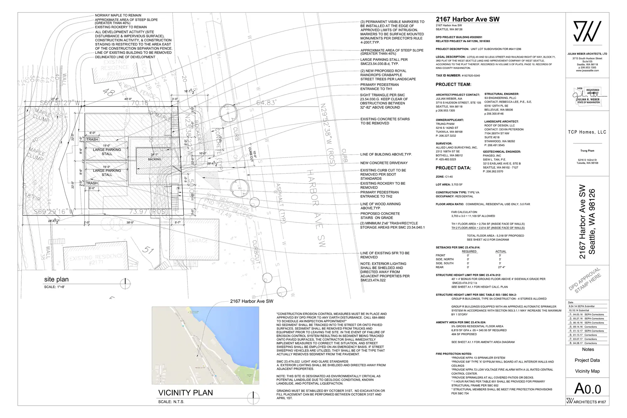 Site plan for 2167 Harbor Ave SW