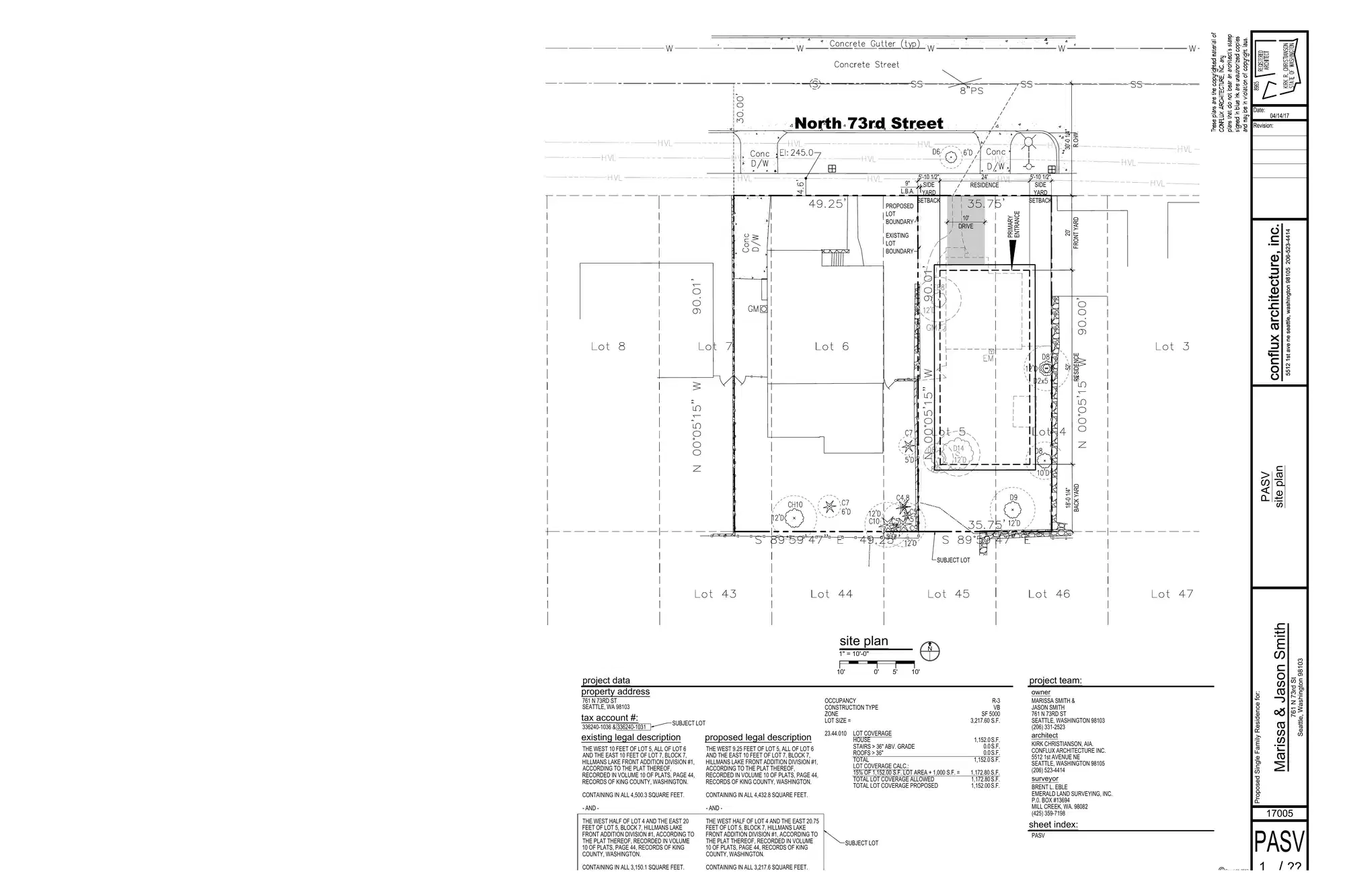 Site plan for 761 N 73rd St