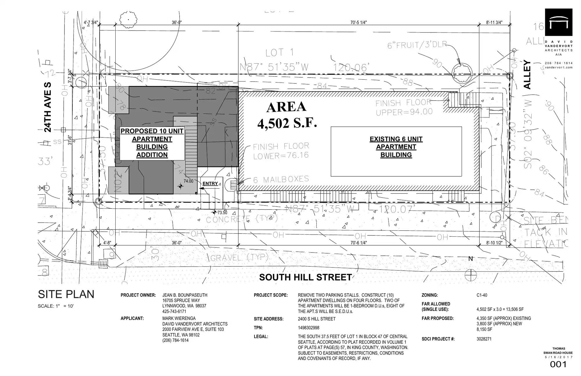 Site plan for 2400 S Hill St