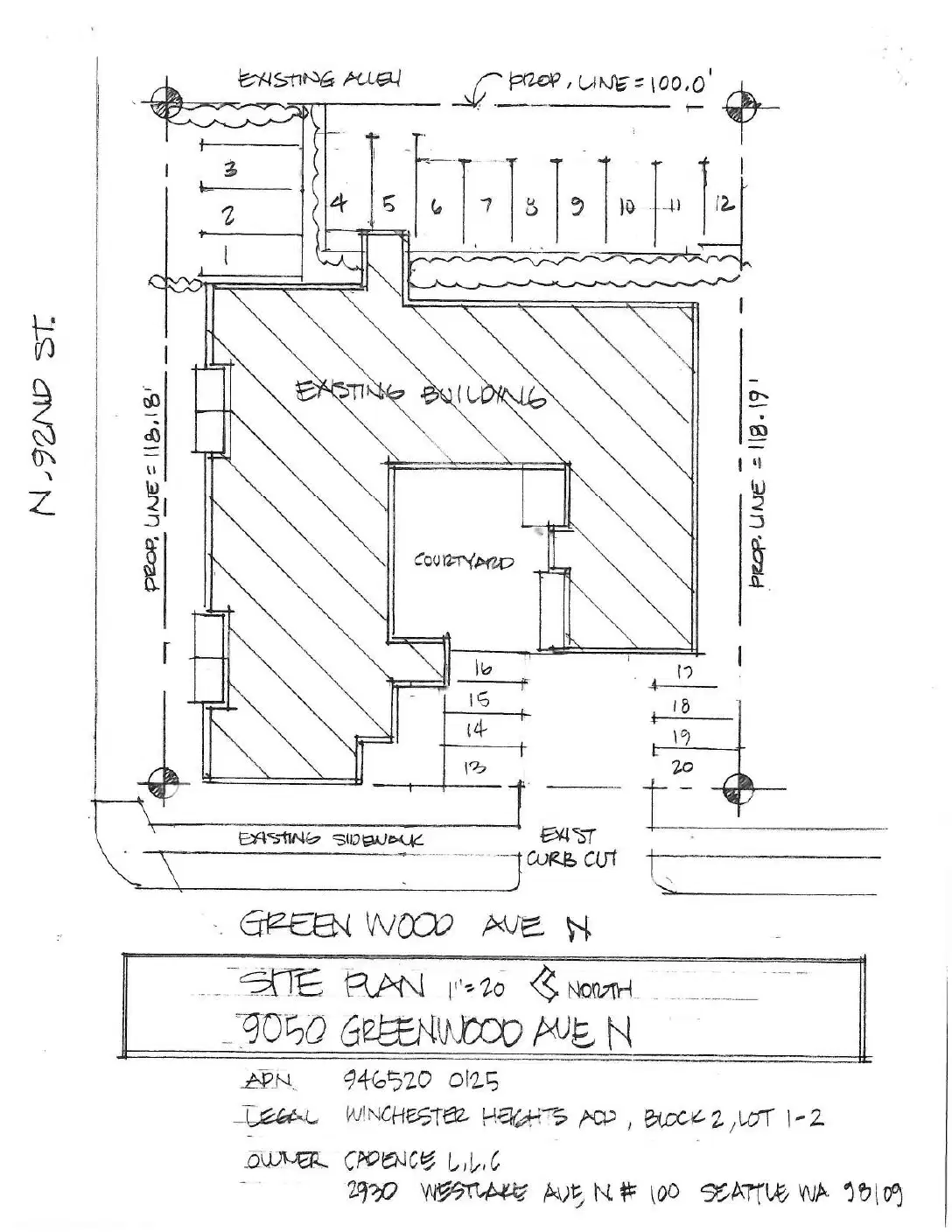 Site plan for 9050 Greenwood Ave N
