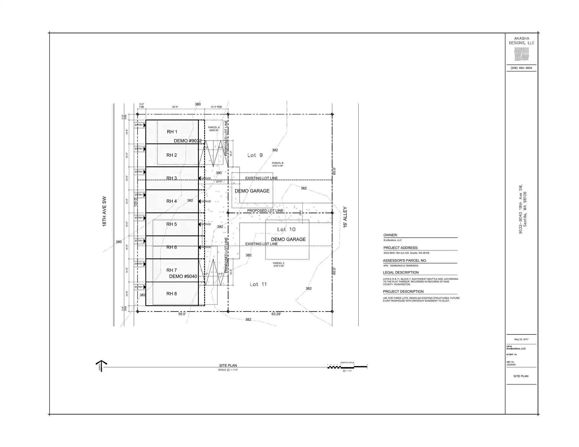 Site plan for 9042 18th Ave SW