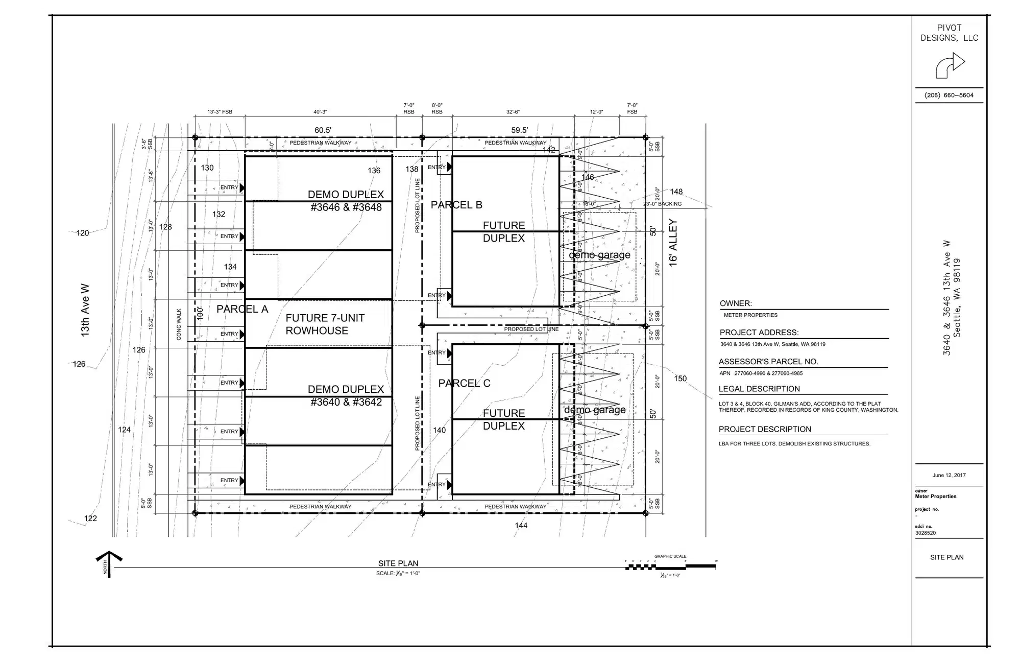 Site plan for 3640 13th Ave W