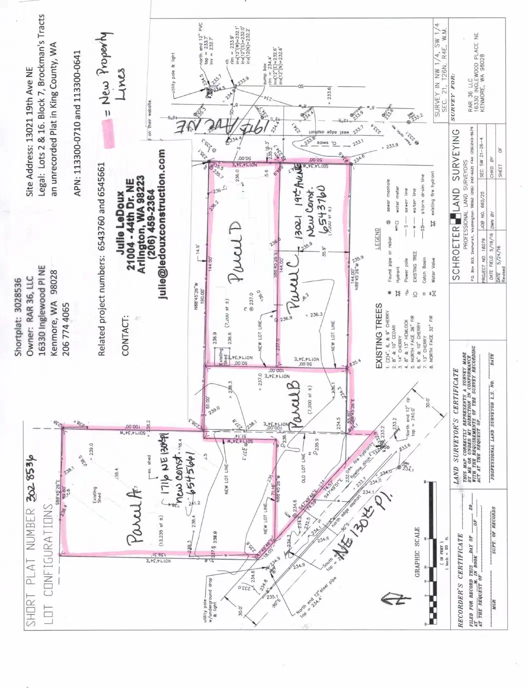 Site plan for 1720 NE 130th Pl