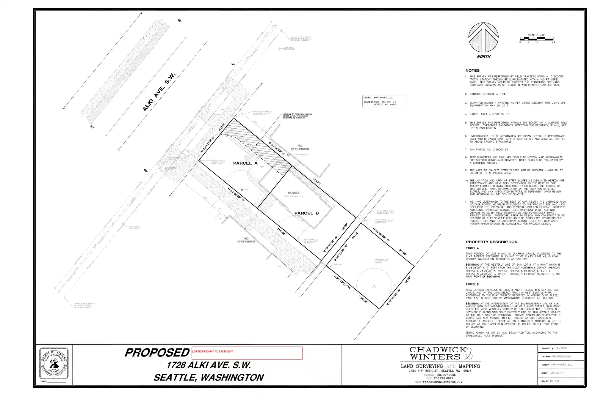 Site plan for 1730 Alki Ave SW