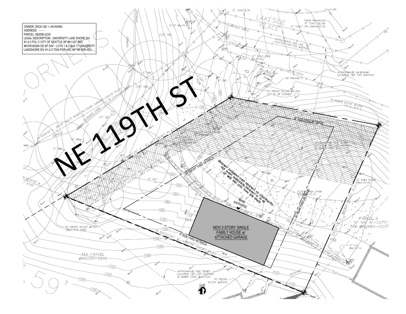 Site plan for 11775 Lakeside Pl NE