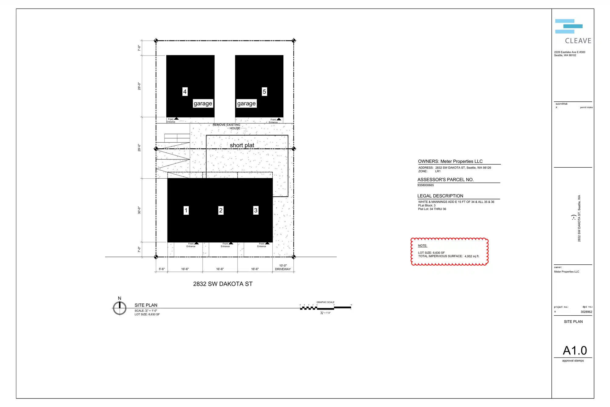 Site plan for 2830 SW Dakota St
