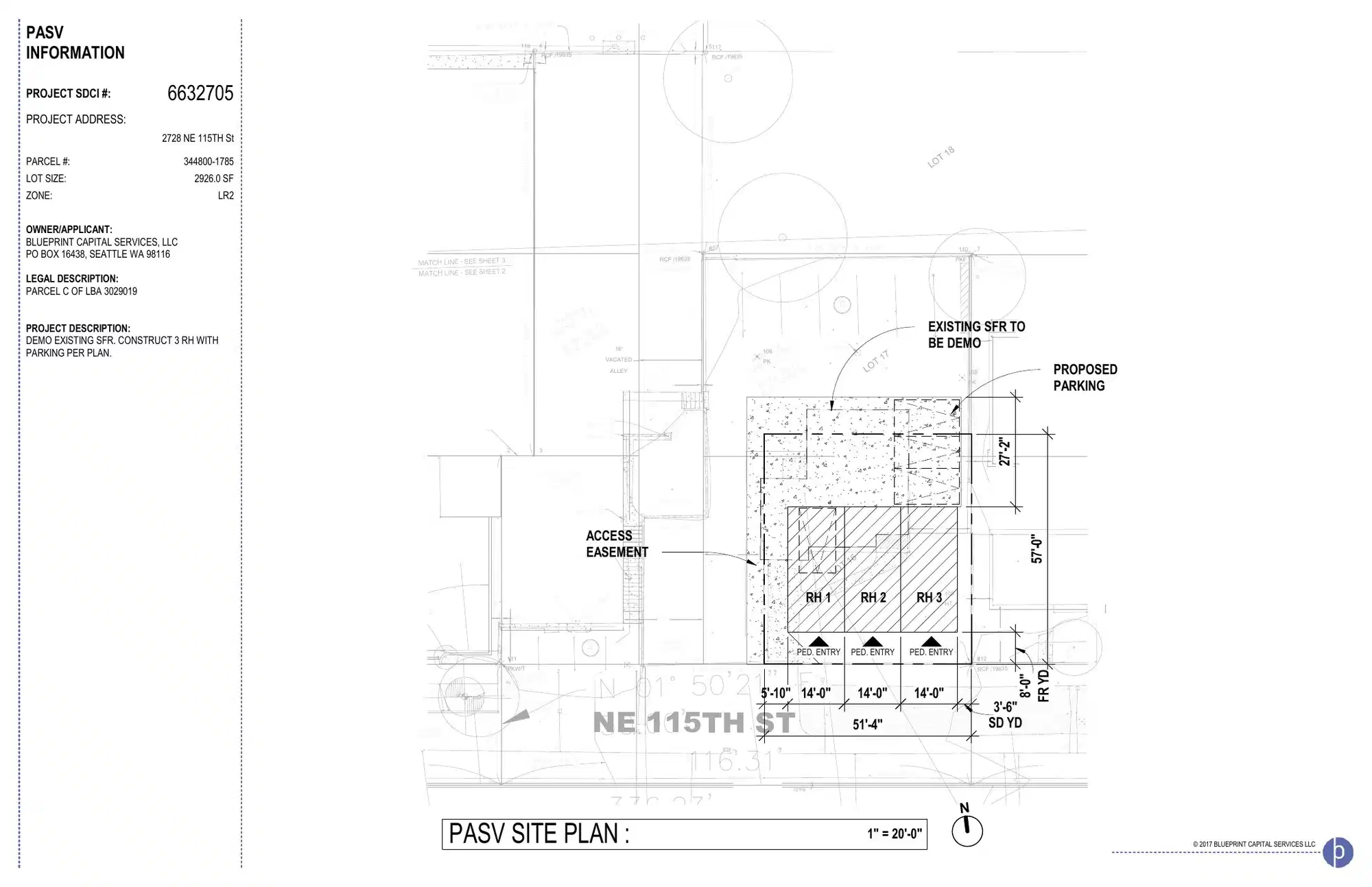 Site plan for 2728 NE 115th St