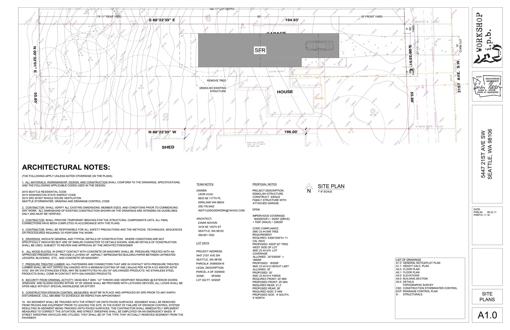 Site plan for 5447 21st Ave SW