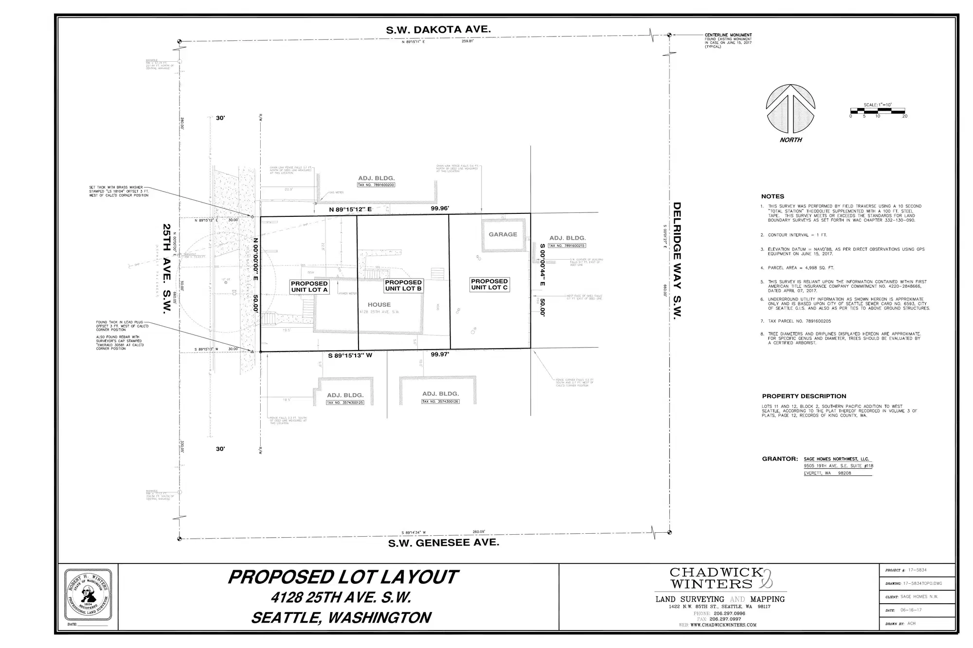 Site plan for 4128 A 25th Ave SW
