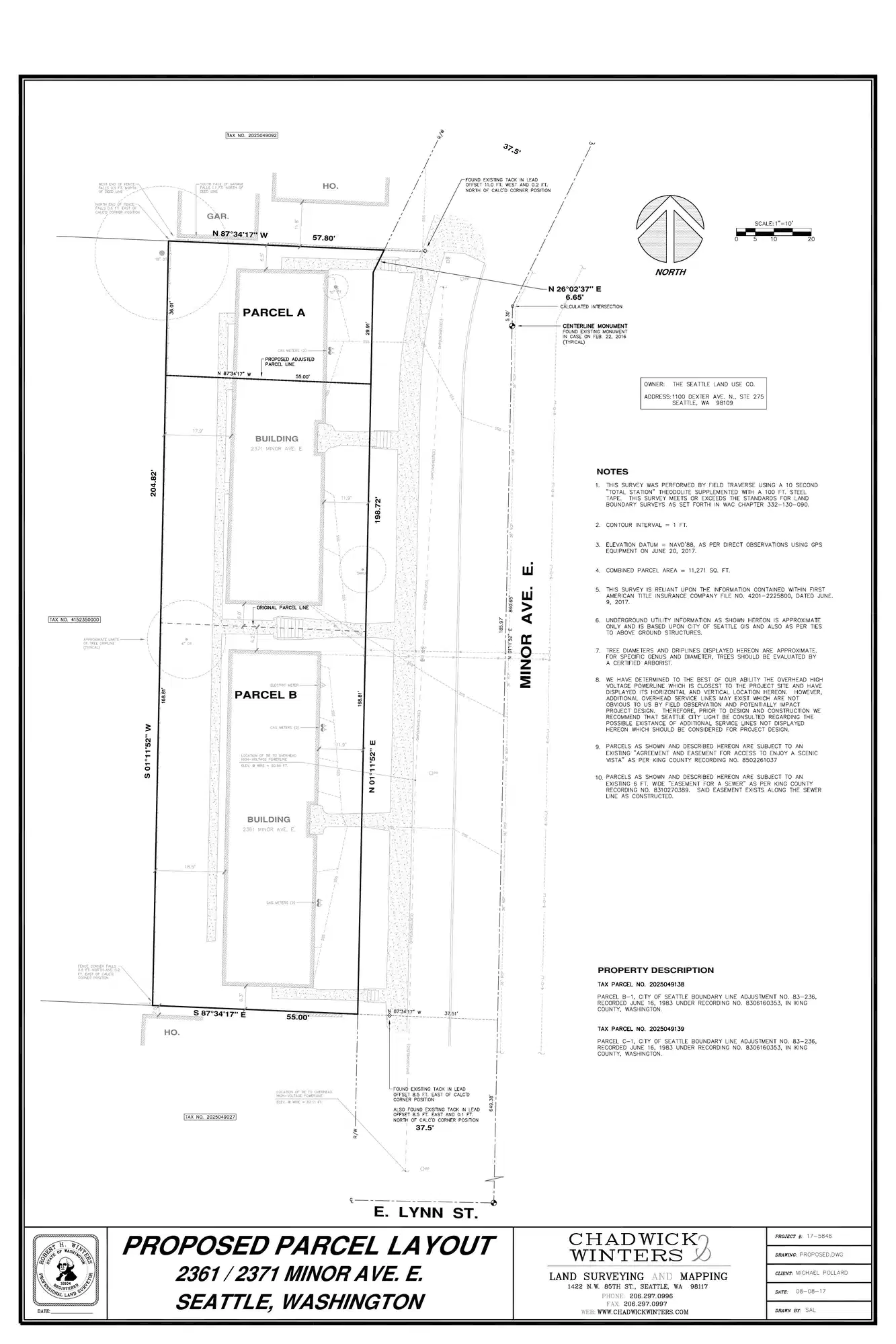 Site plan for 2371 Minor Ave E