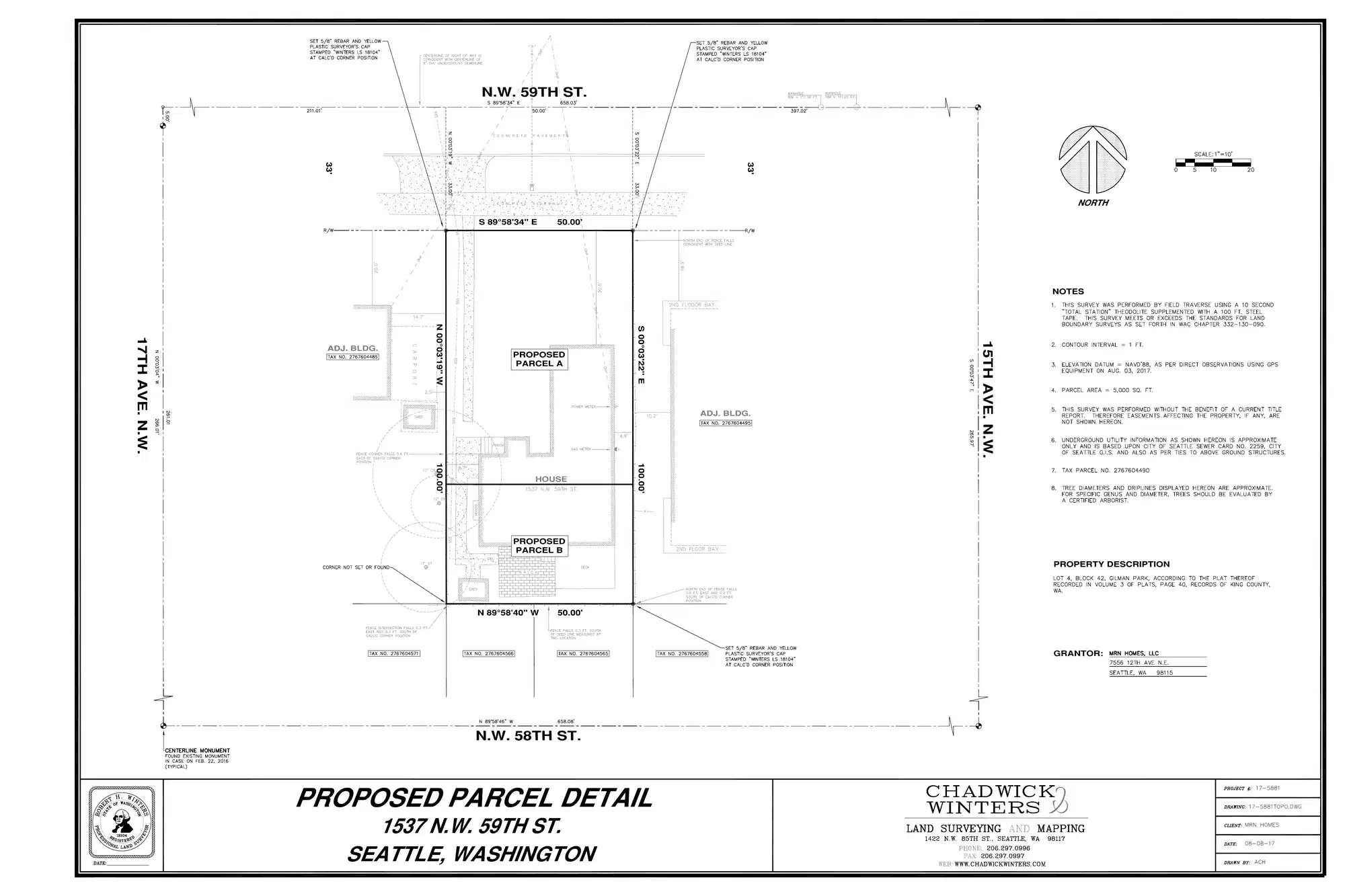 Site plan for 1537 NW 59th St