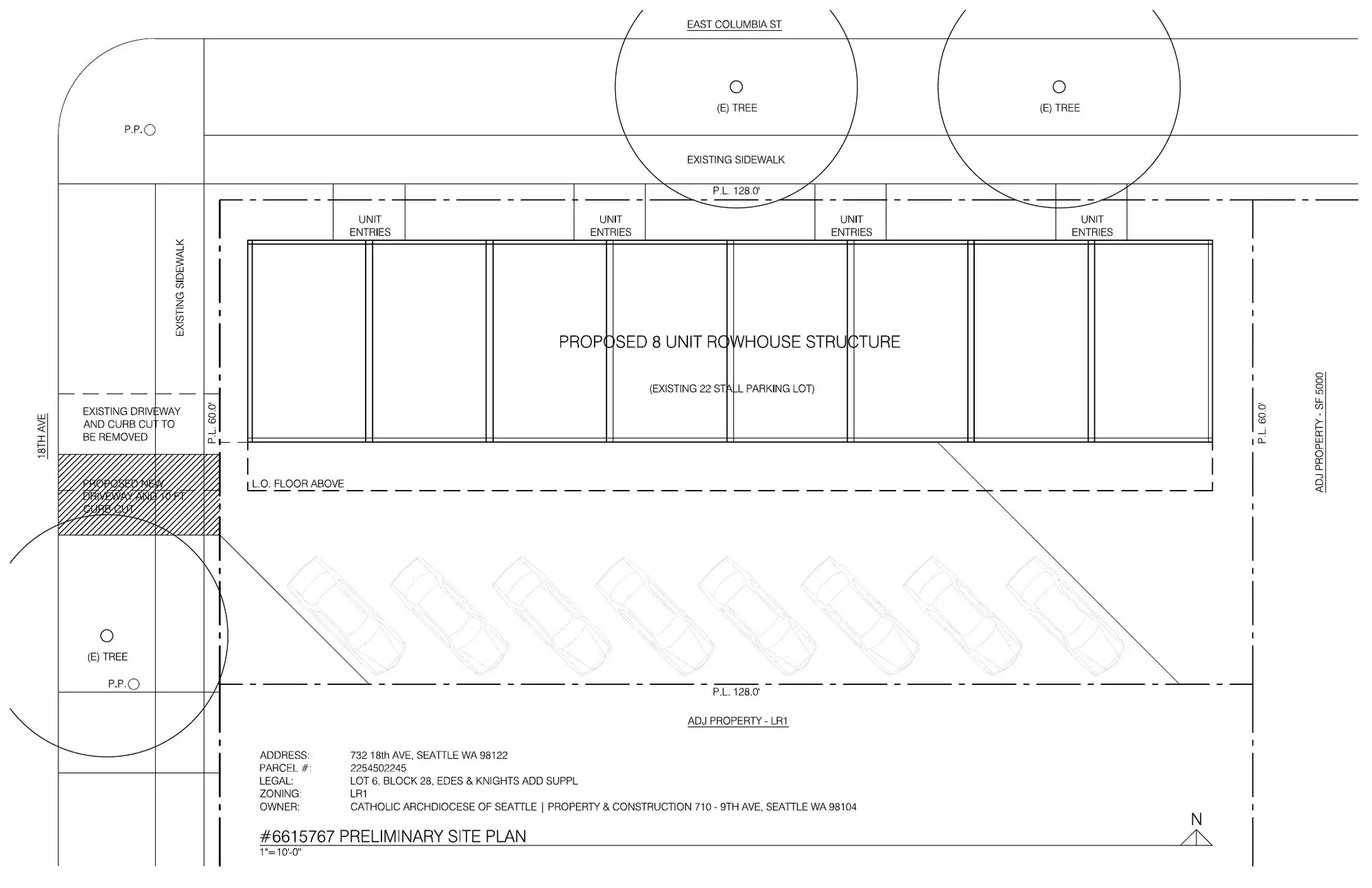 Site plan for 1805 E Columbia St