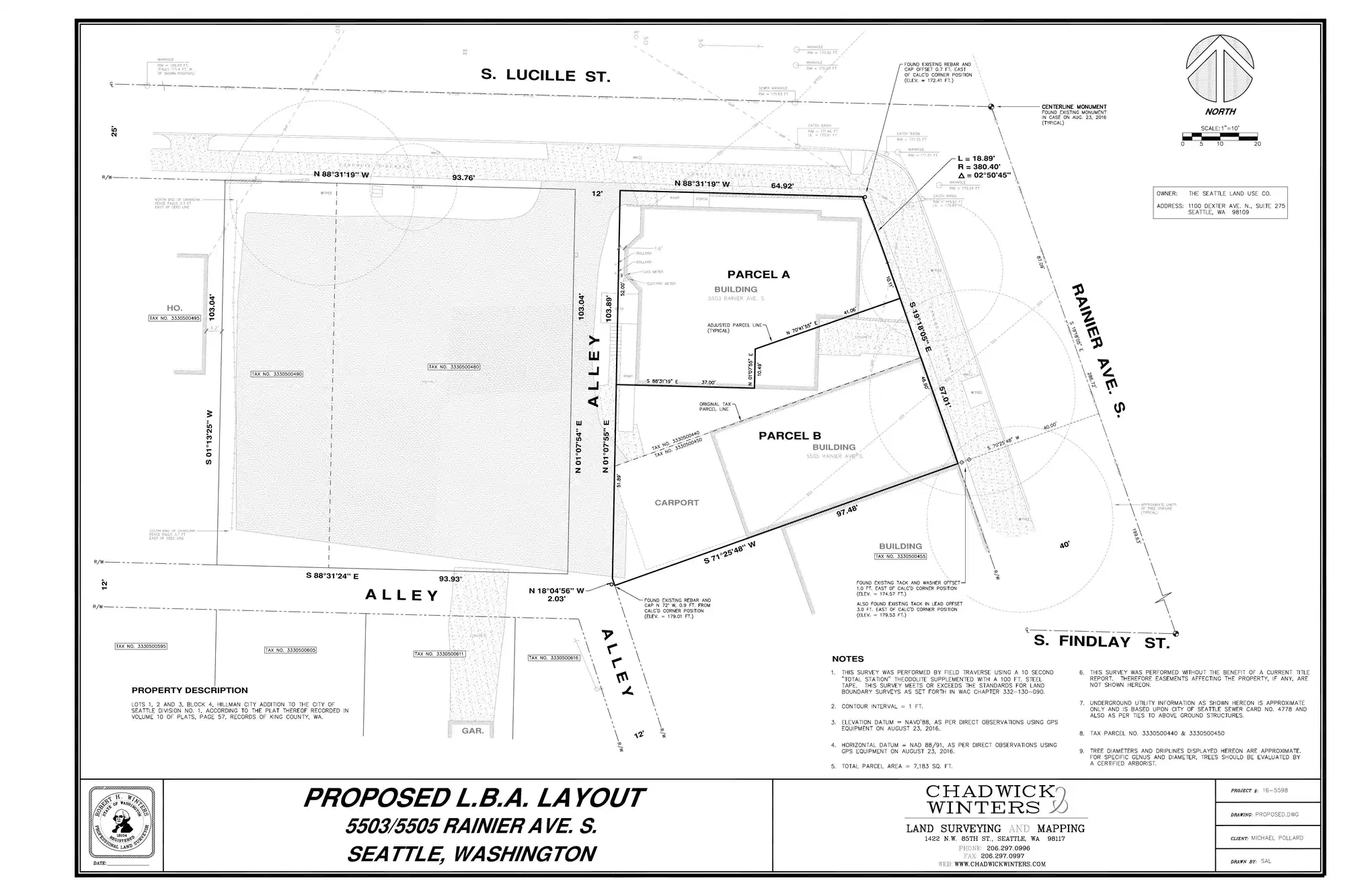 Site plan for 5503 Rainier Ave S